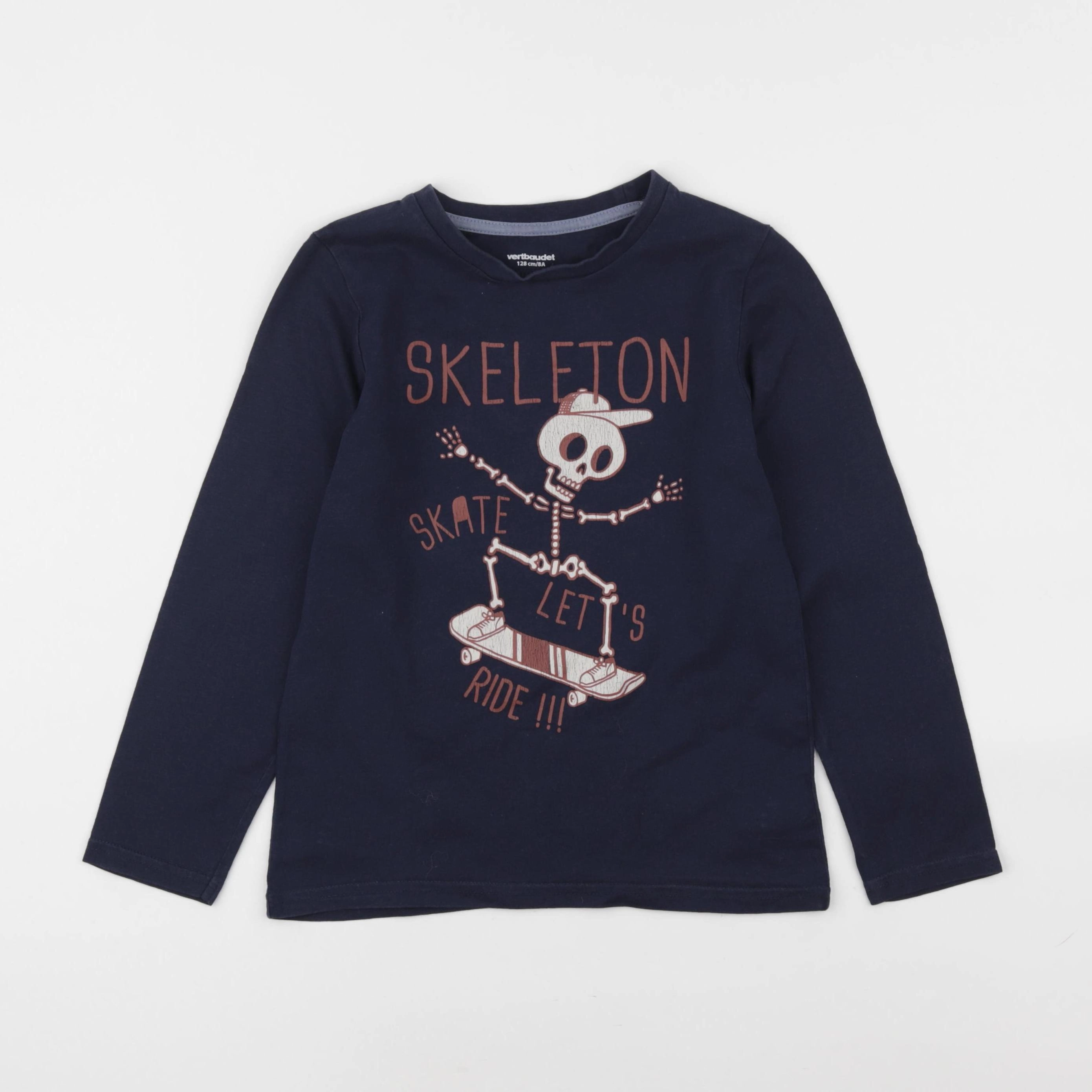 Vertbaudet - tee-shirt bleu - 8 ans