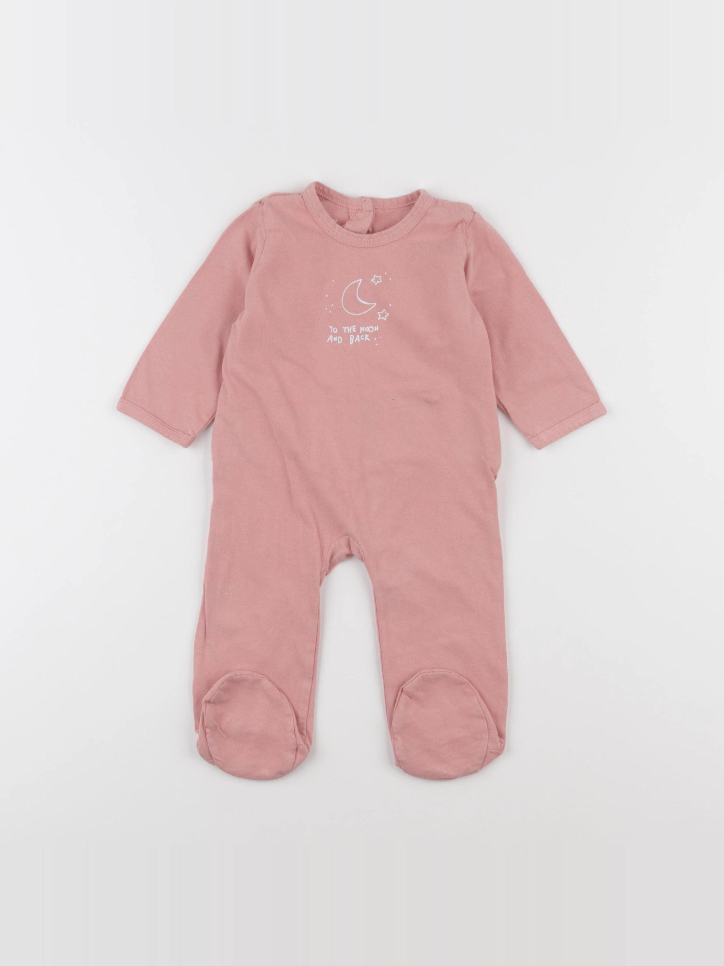 Vertbaudet - pyjama coton rose - 6 mois