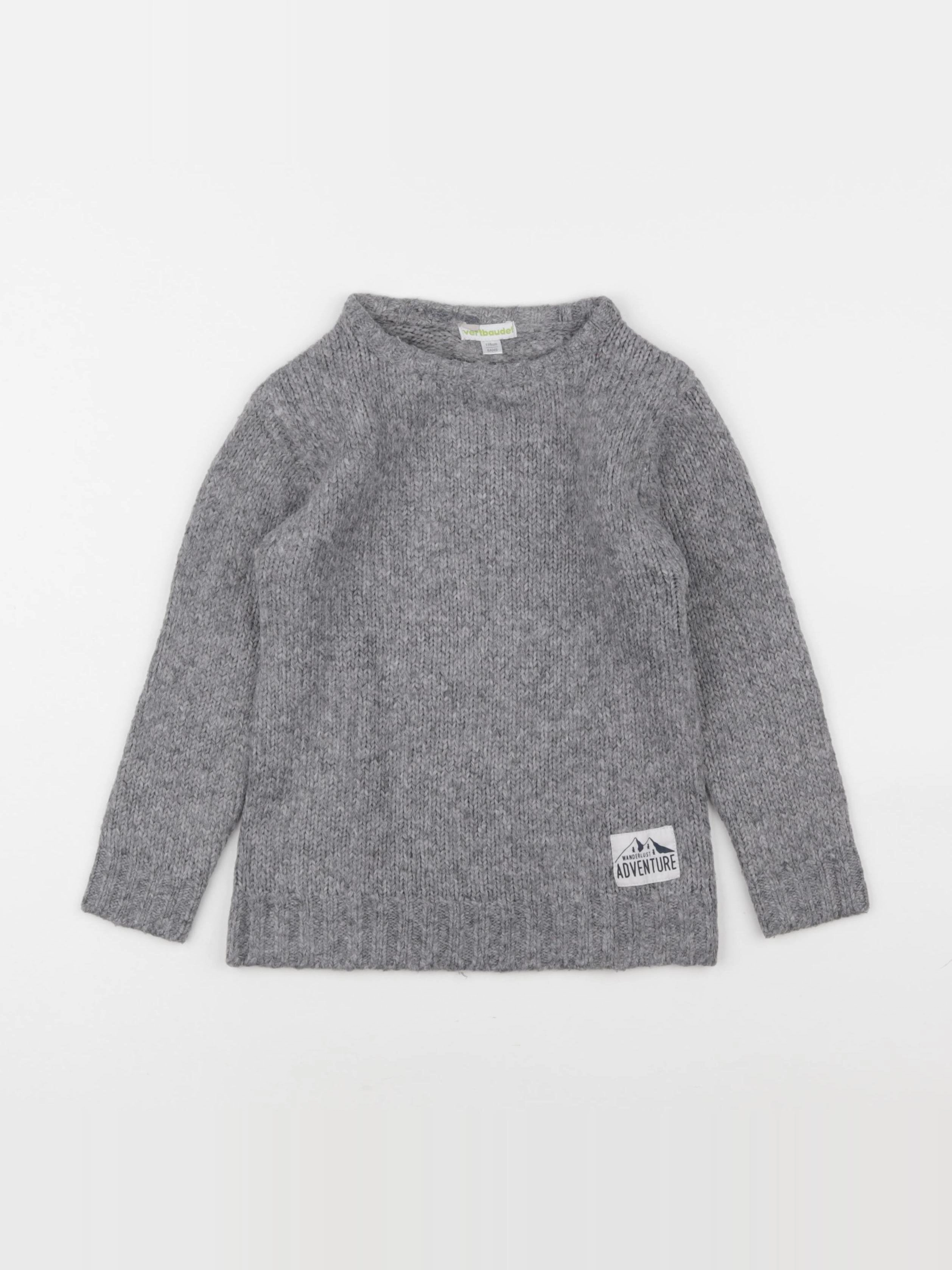 Vertbaudet - pull gris - 6 ans
