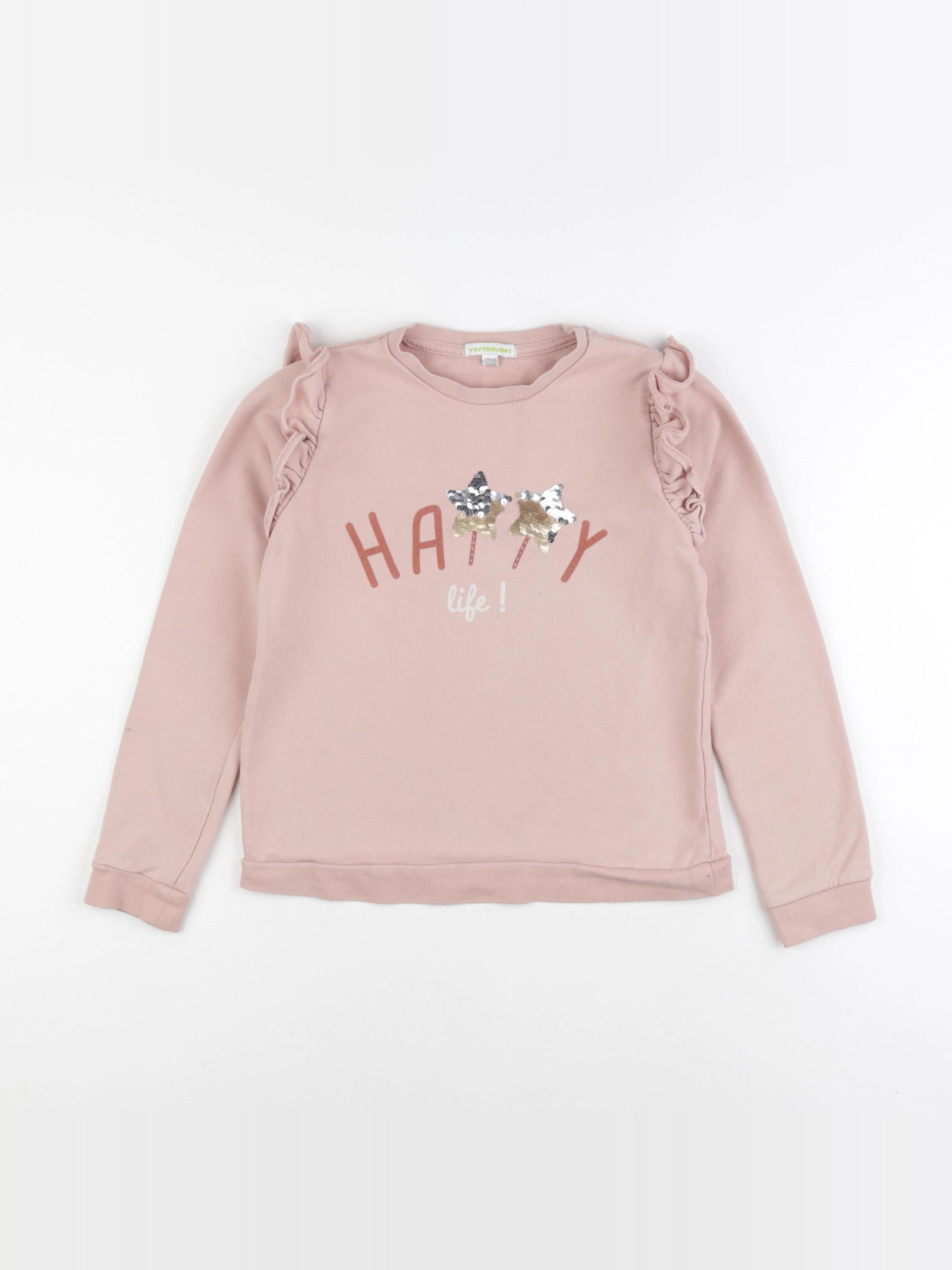 Vertbaudet - sweat rose - 10 ans