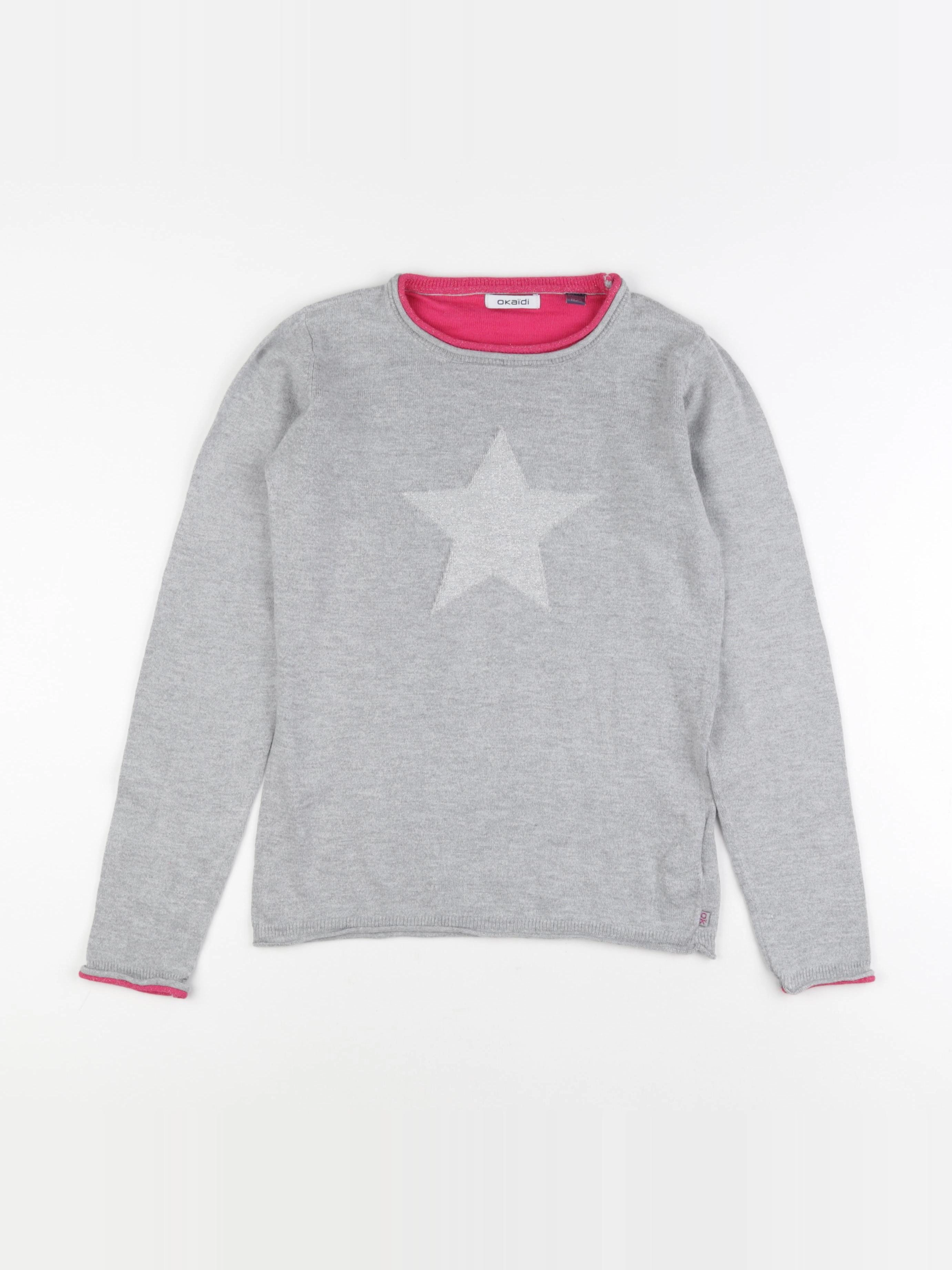 Okaidi - pull gris - 12 ans