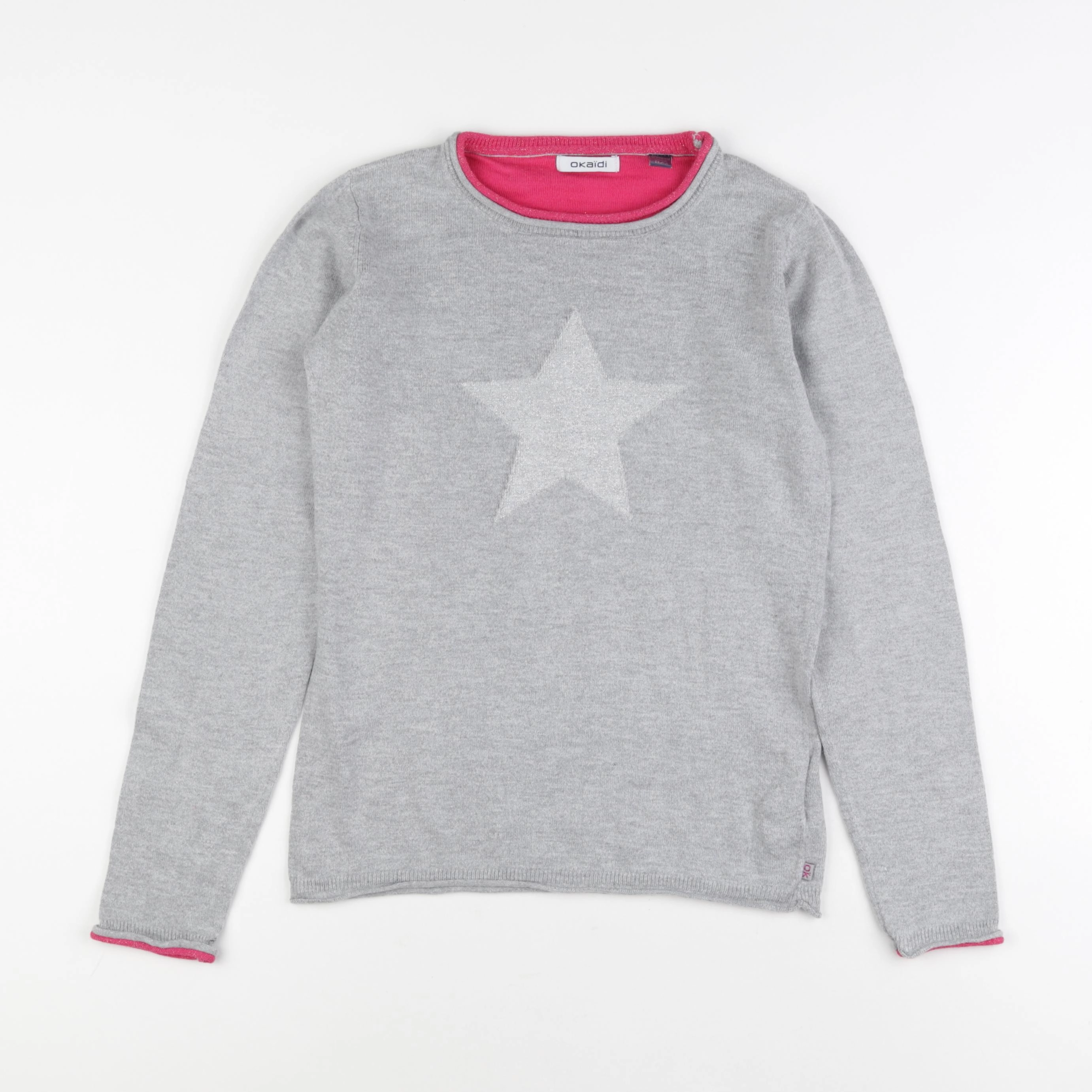 Okaidi - pull gris - 12 ans