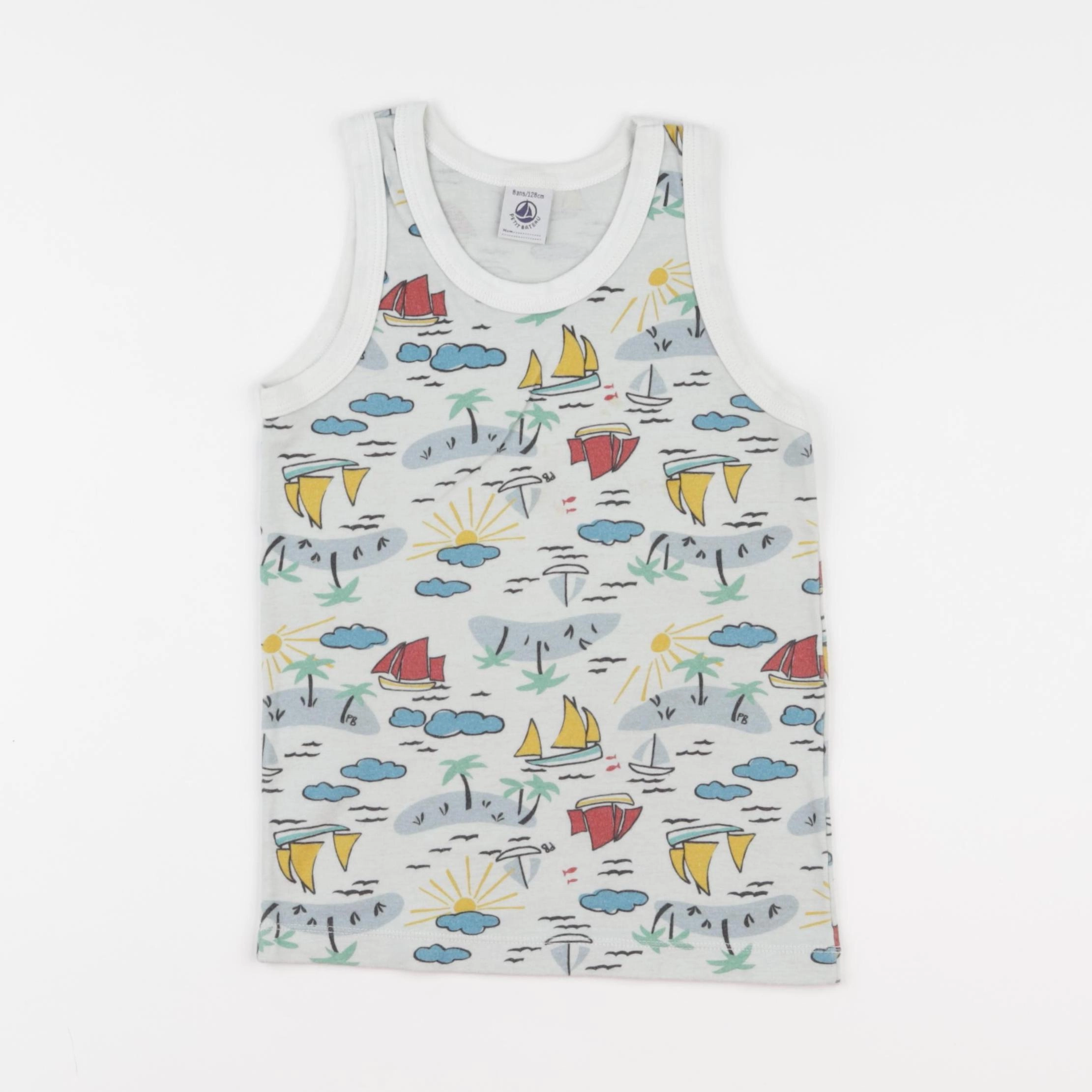 Petit Bateau - maillot de corps gris - 8 ans