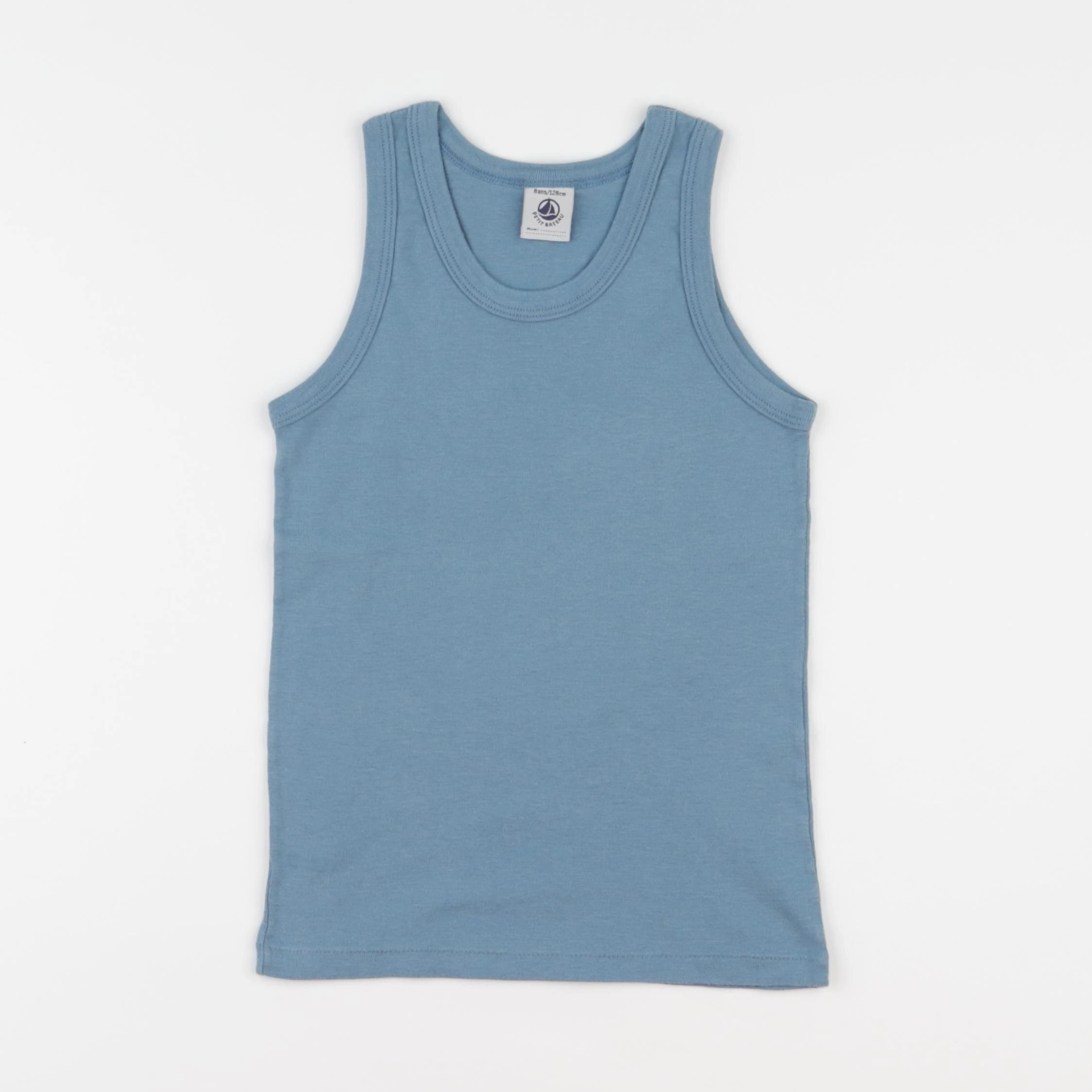 Petit Bateau - maillot de corps bleu - 8 ans