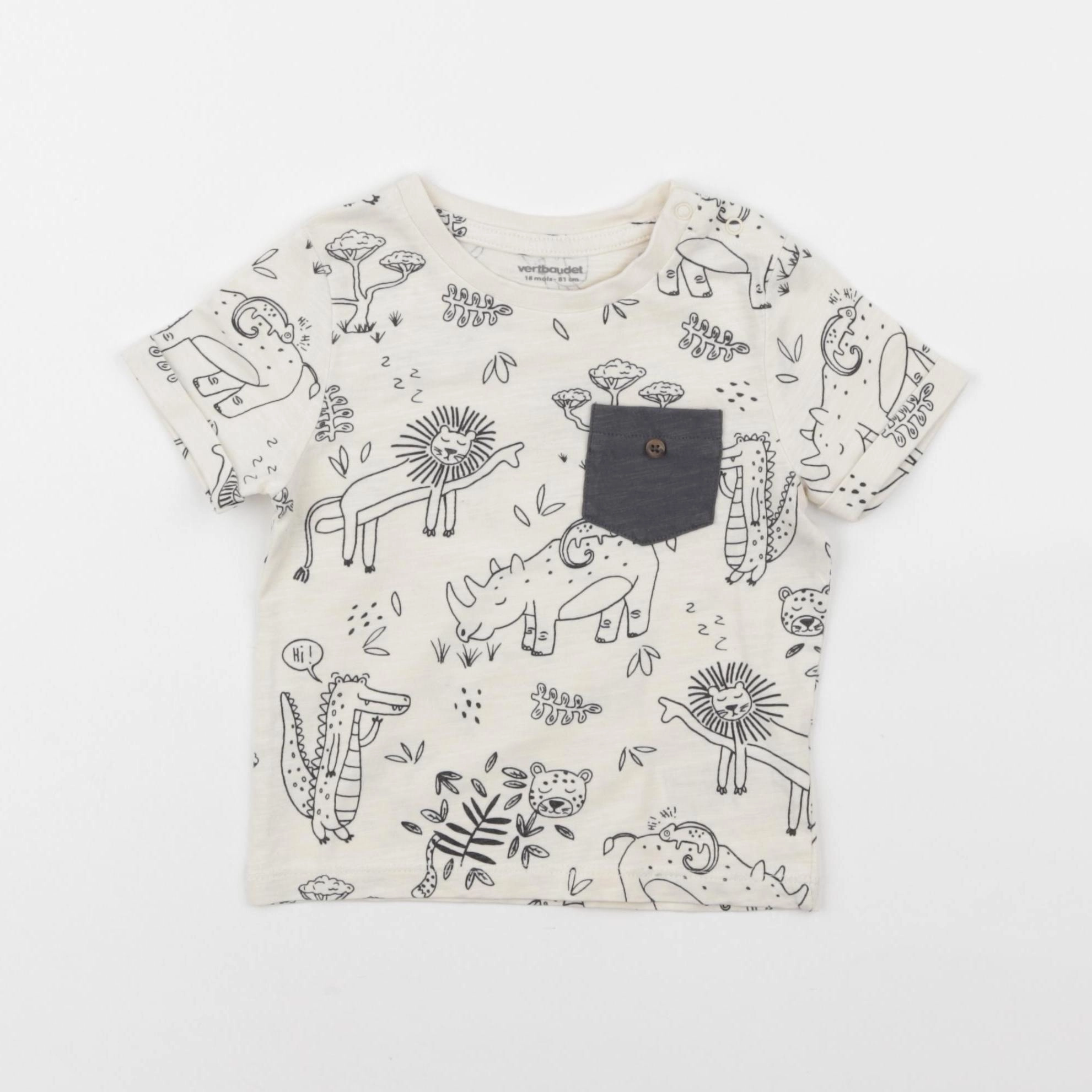 Vertbaudet - tee-shirt beige - 18 mois