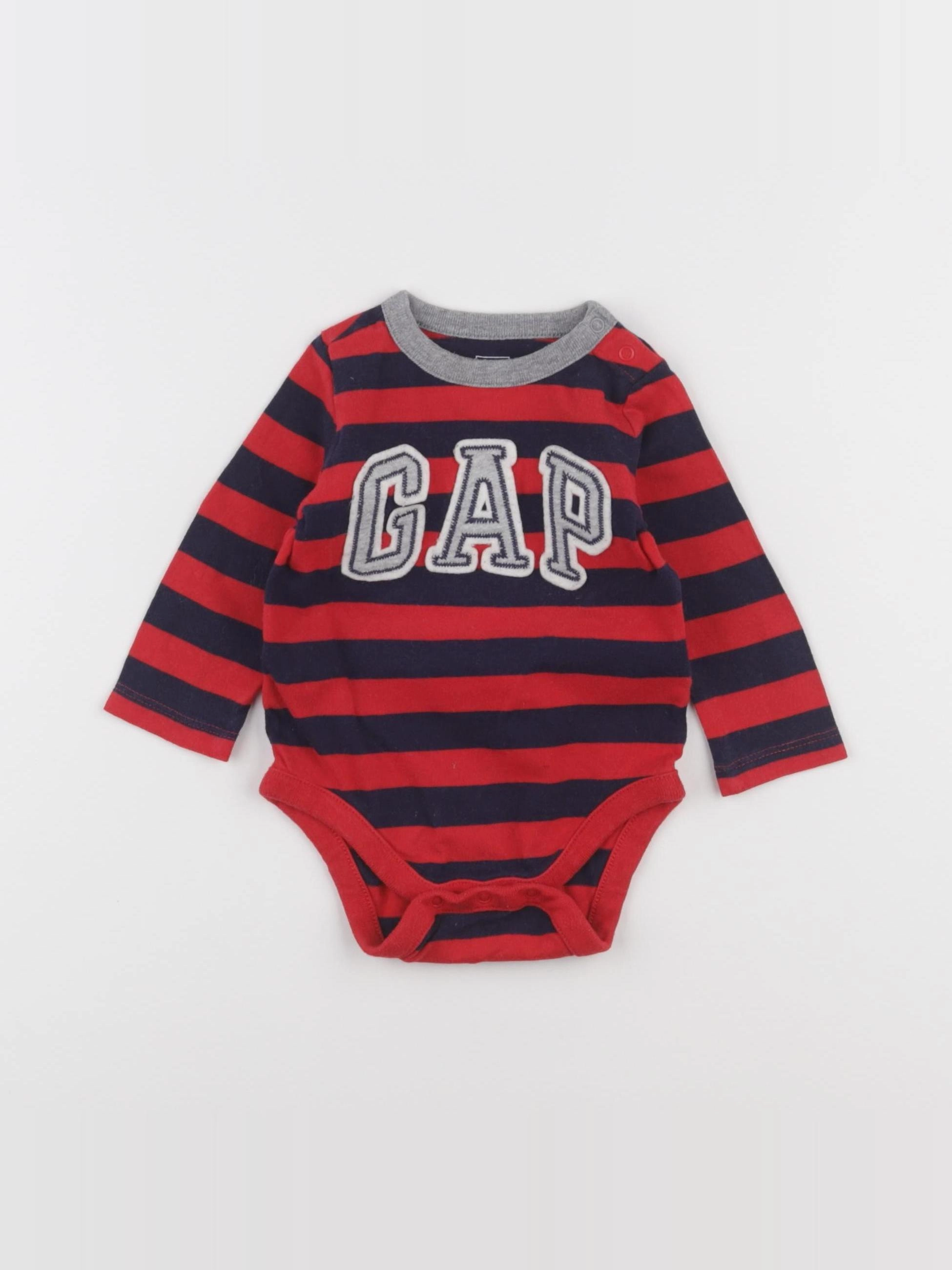 GAP - body tee-shirt rouge, gris - 3/6 mois