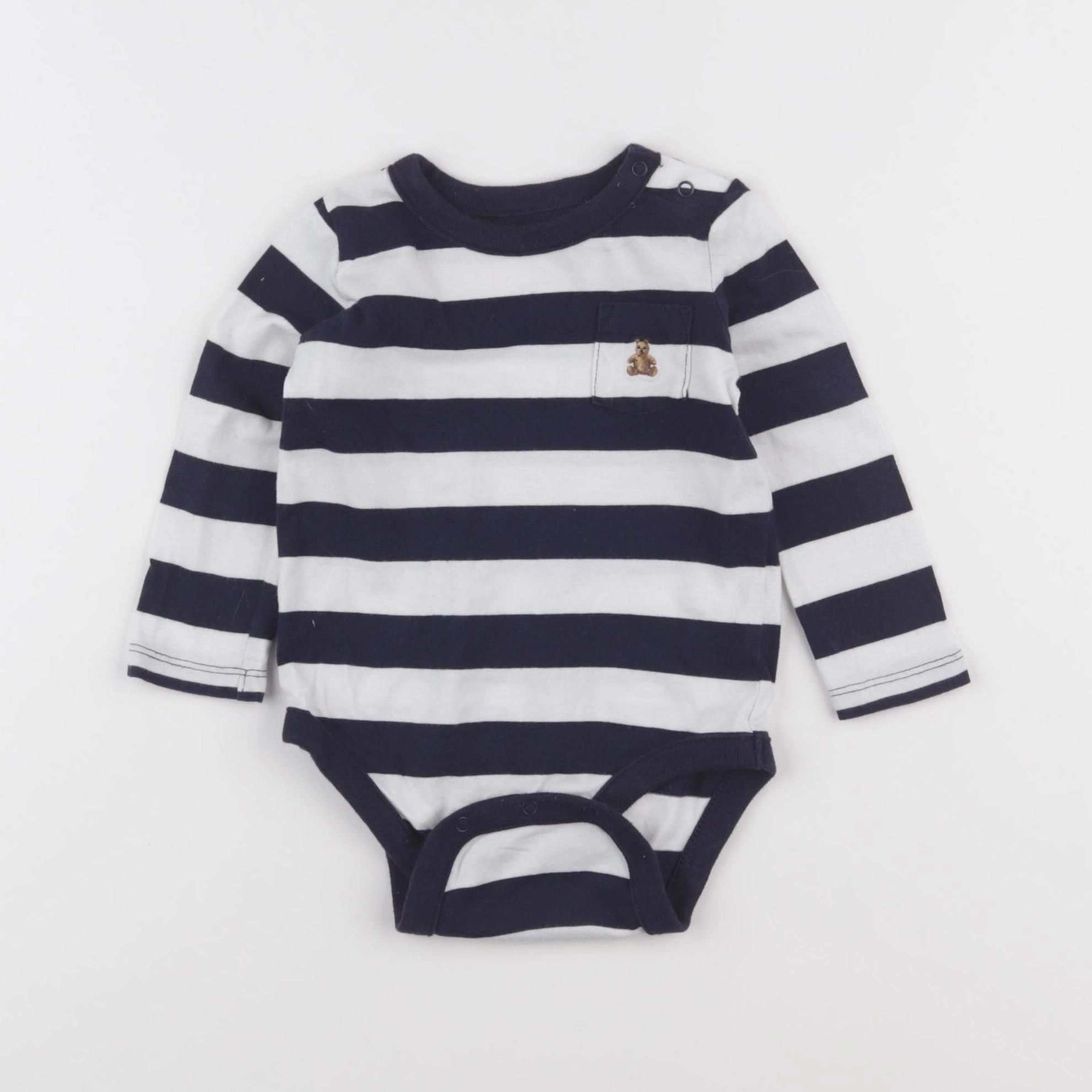 GAP - body tee-shirt bleu, blanc - 6/12 mois