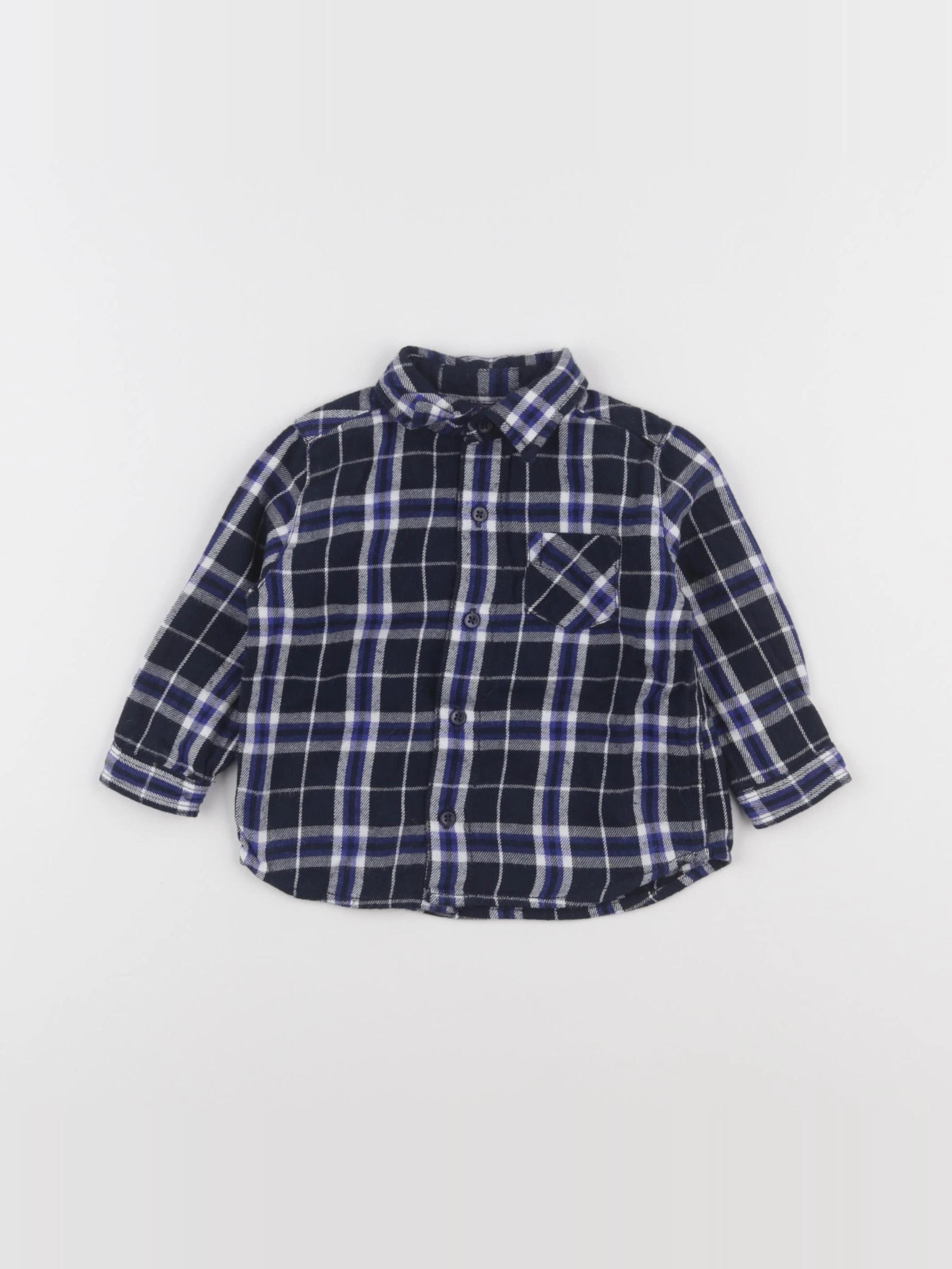 Boutchou - chemise bleu - 6 mois