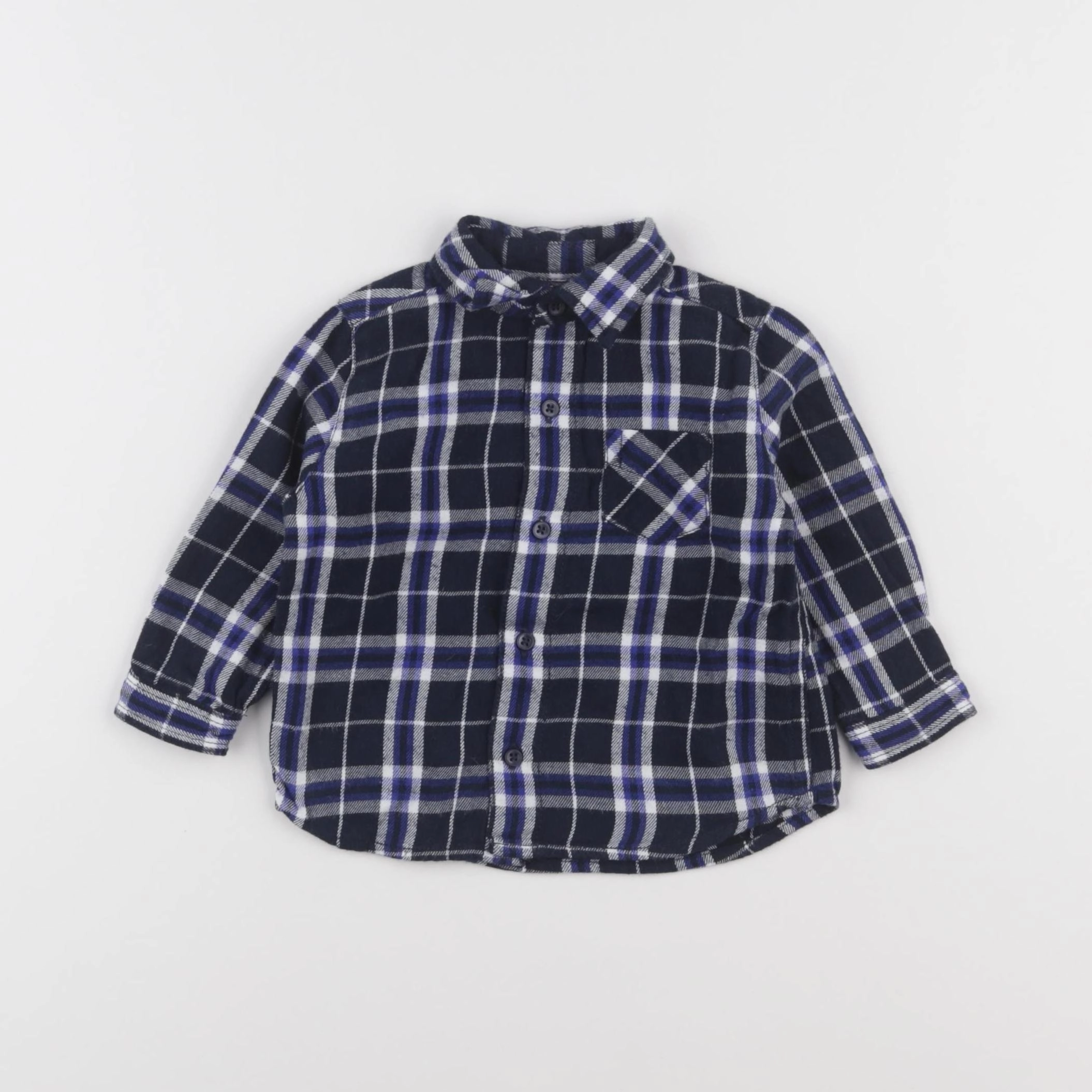 Boutchou - chemise bleu - 6 mois