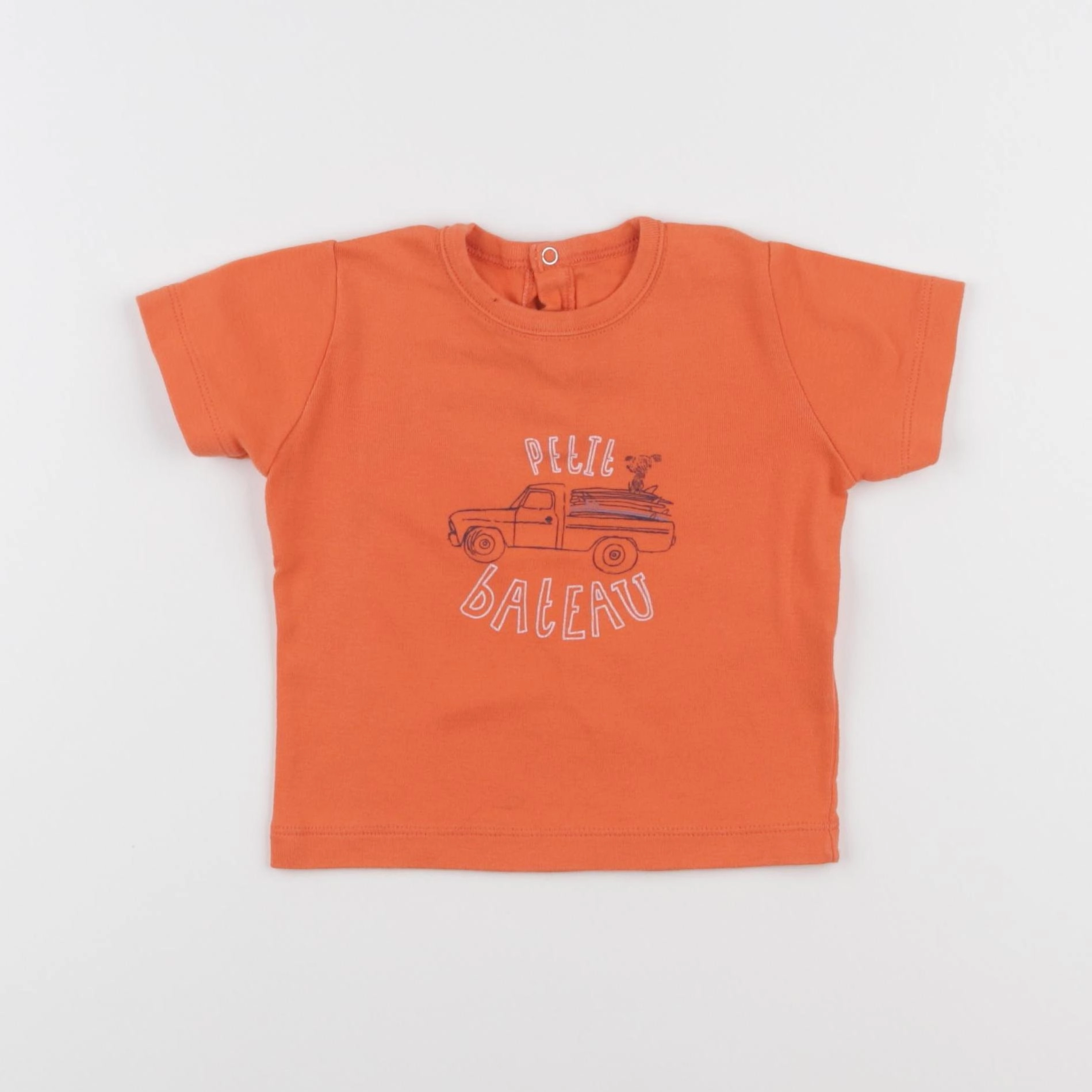 Petit Bateau - tee-shirt orange - 12 mois
