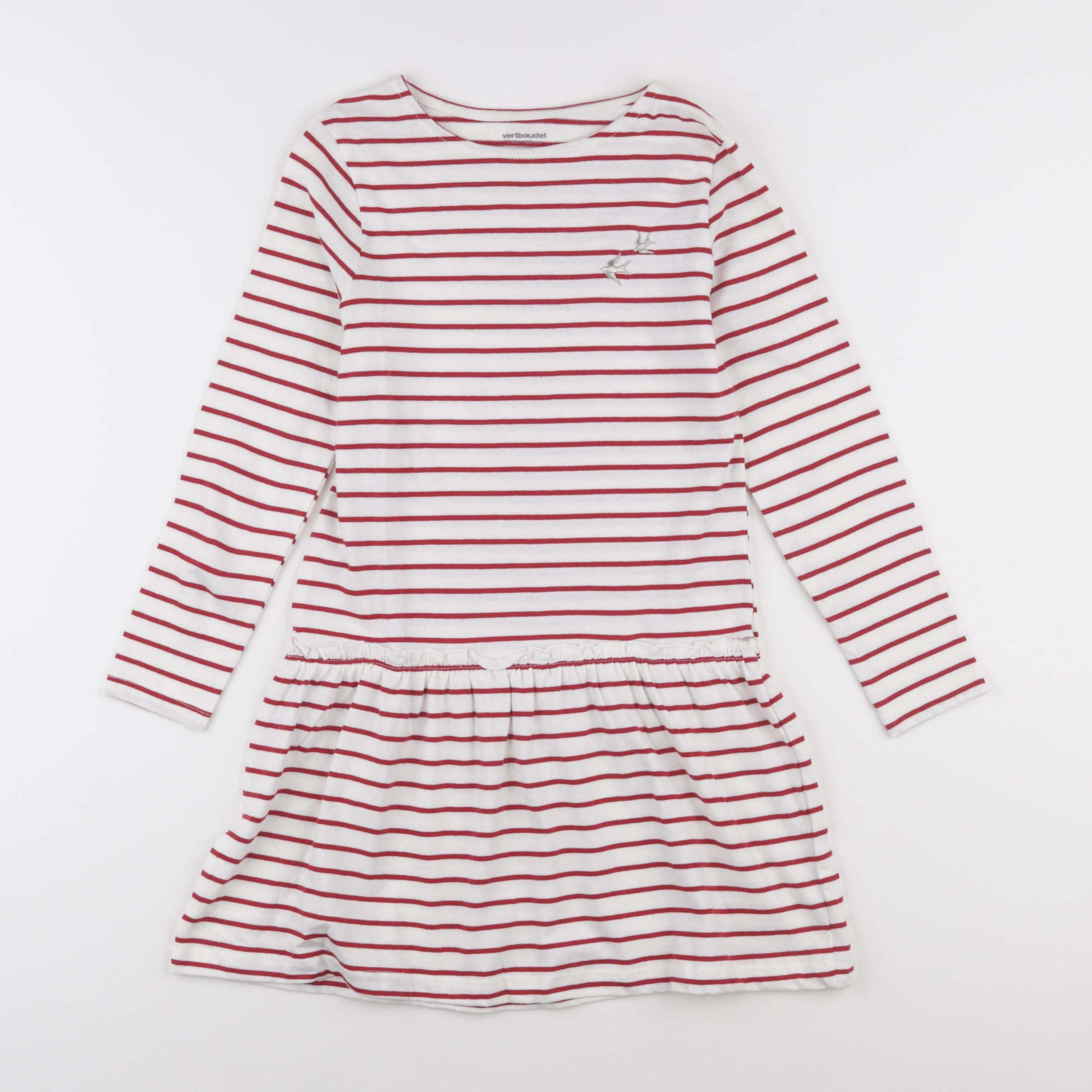 Vertbaudet - robe blanc, rouge - 7 ans