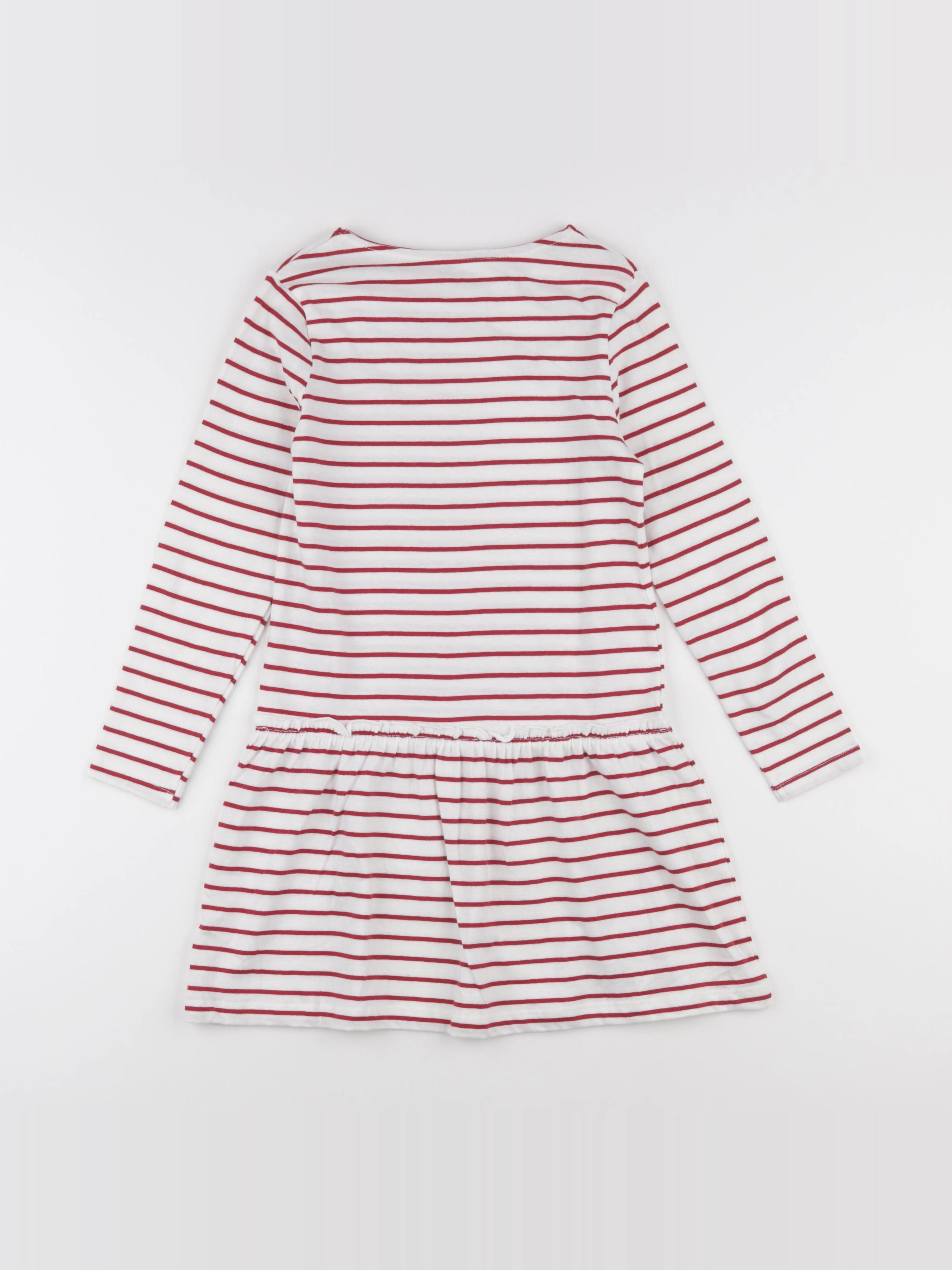 Vertbaudet - robe blanc, rouge - 7 ans