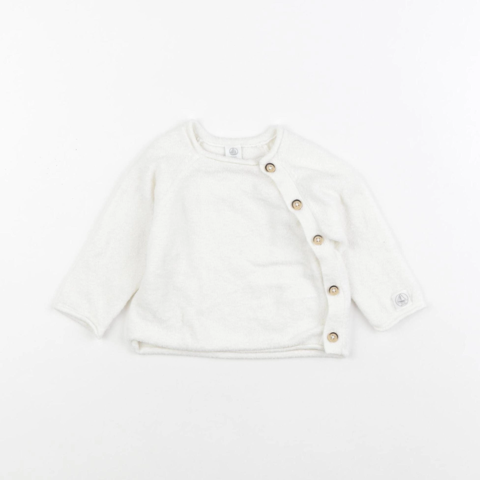 Petit Bateau - gilet blanc - 6 mois