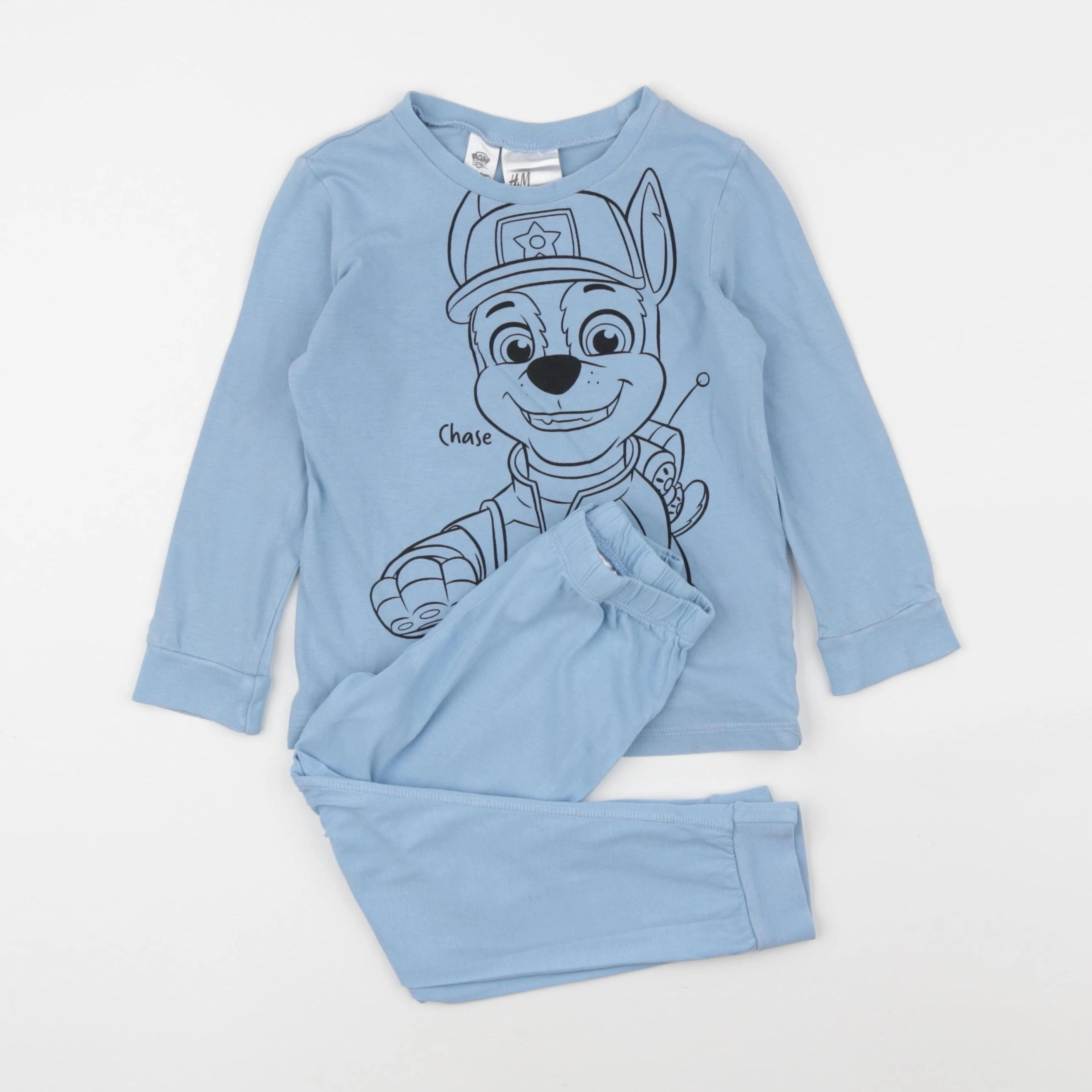 H&M - pyjama coton bleu - 3/4 ans