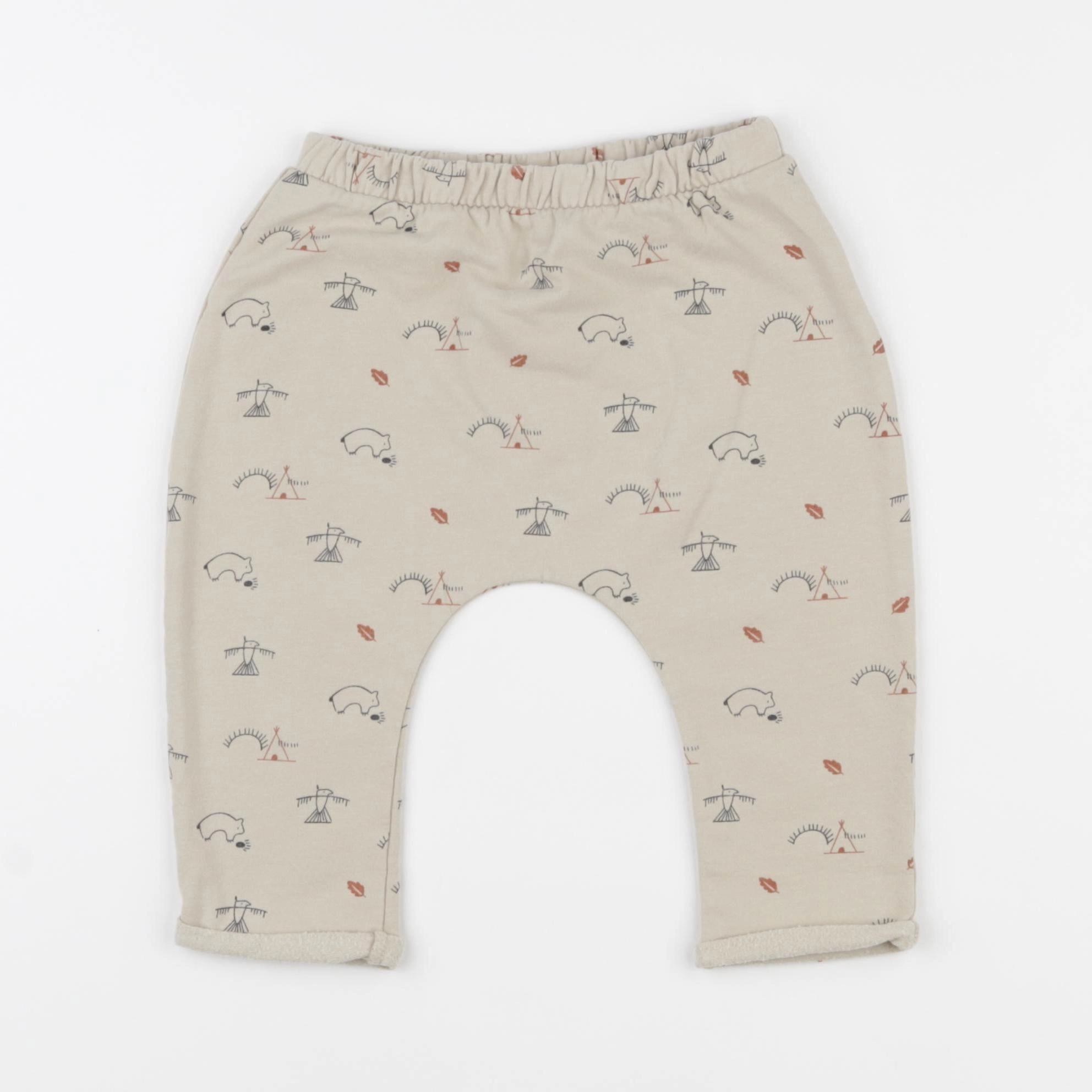 Vertbaudet - sarouel beige - 9 mois