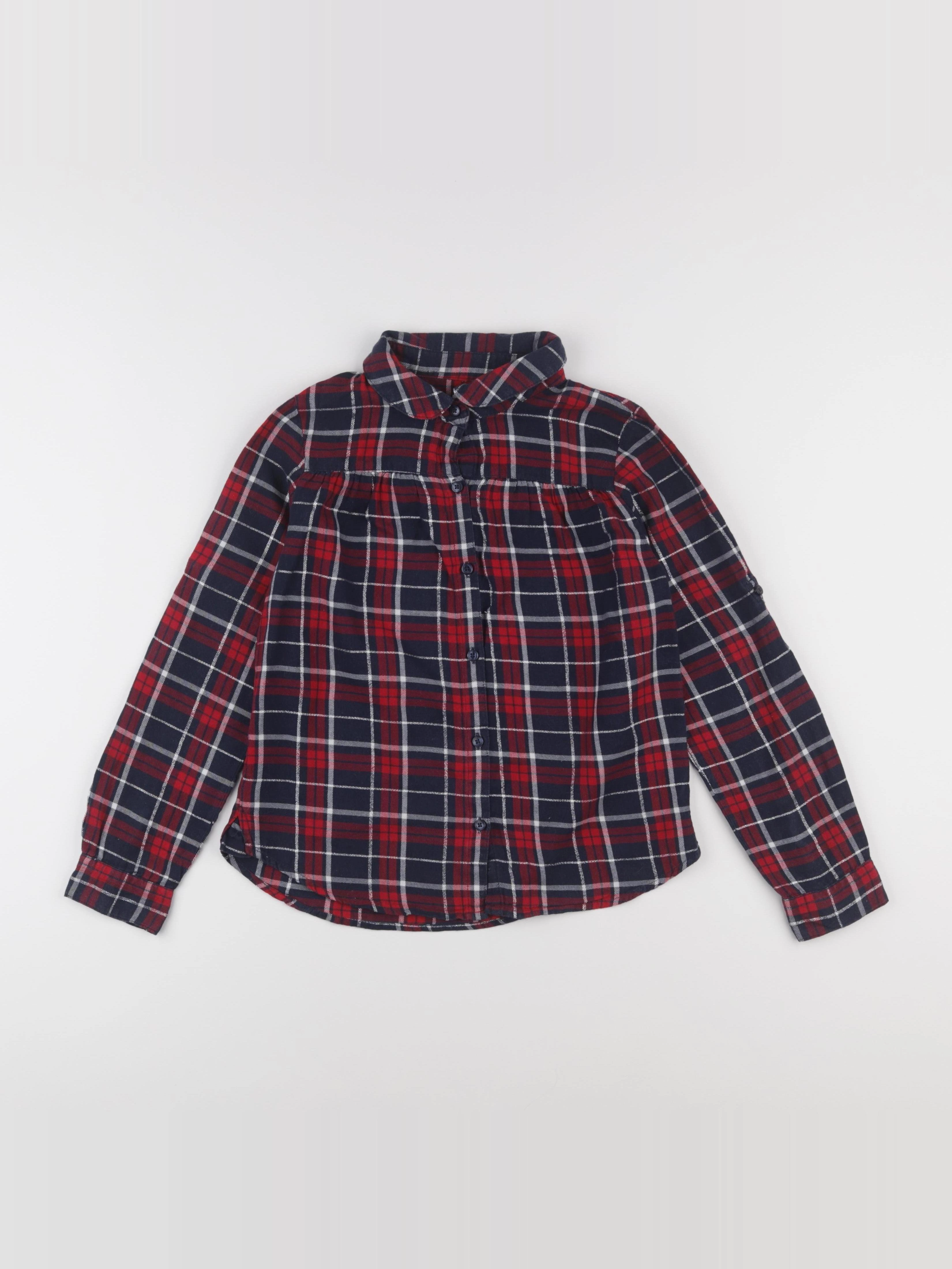 Vertbaudet - chemise bleu, rouge - 9 ans