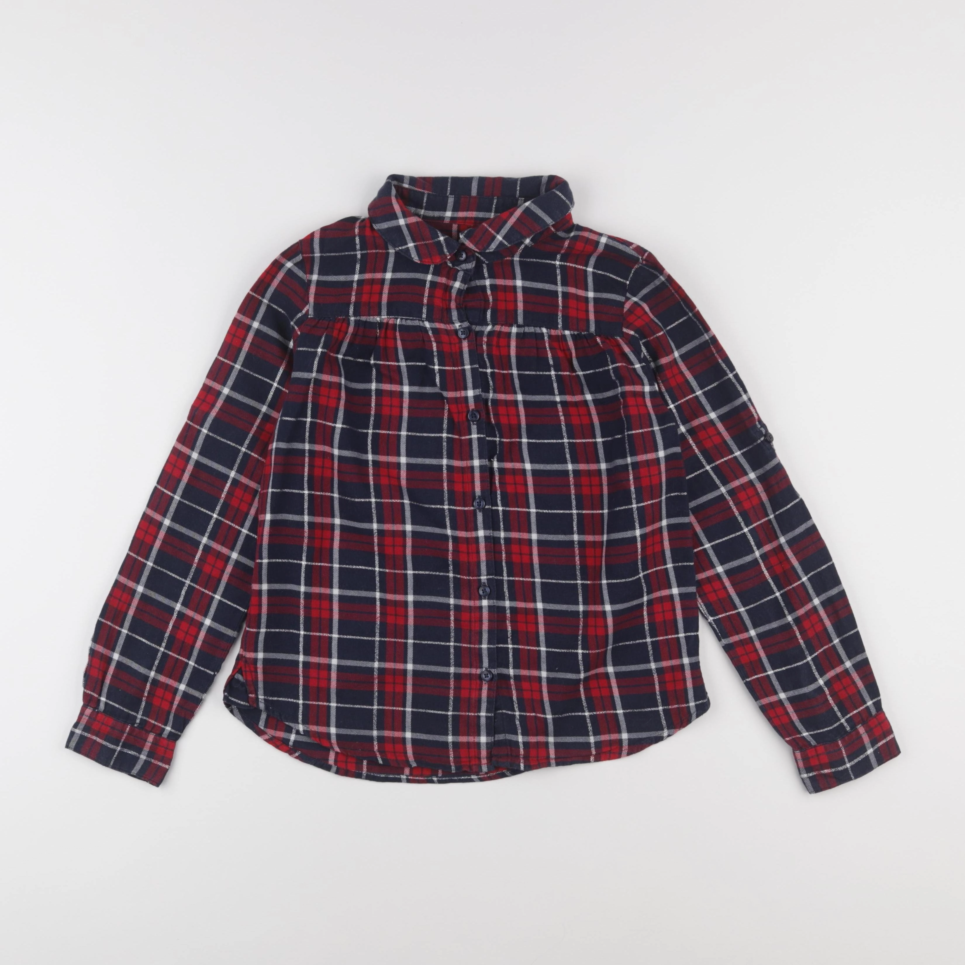 Vertbaudet - chemise bleu, rouge - 9 ans