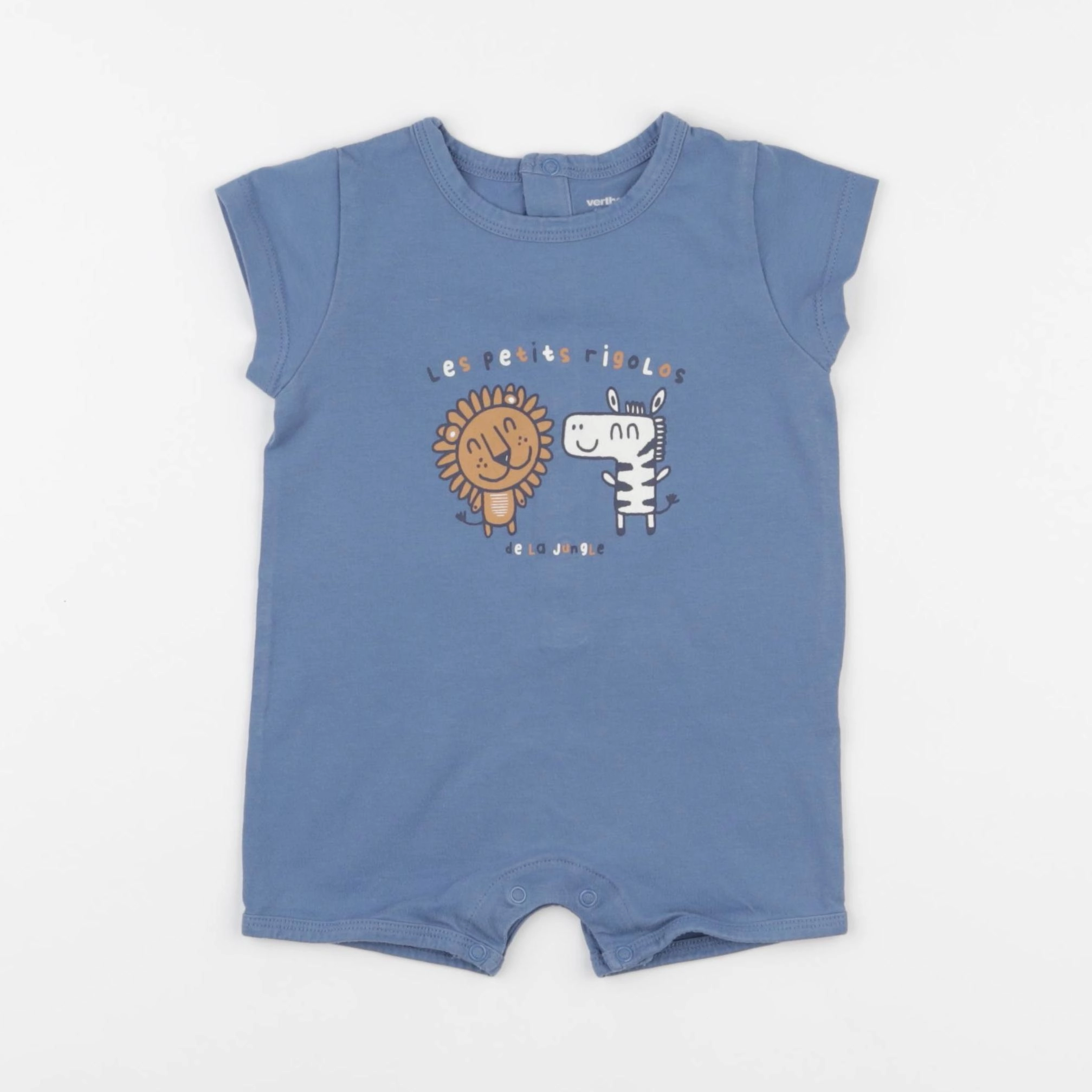 Vertbaudet - pyjama coton bleu - 12 mois