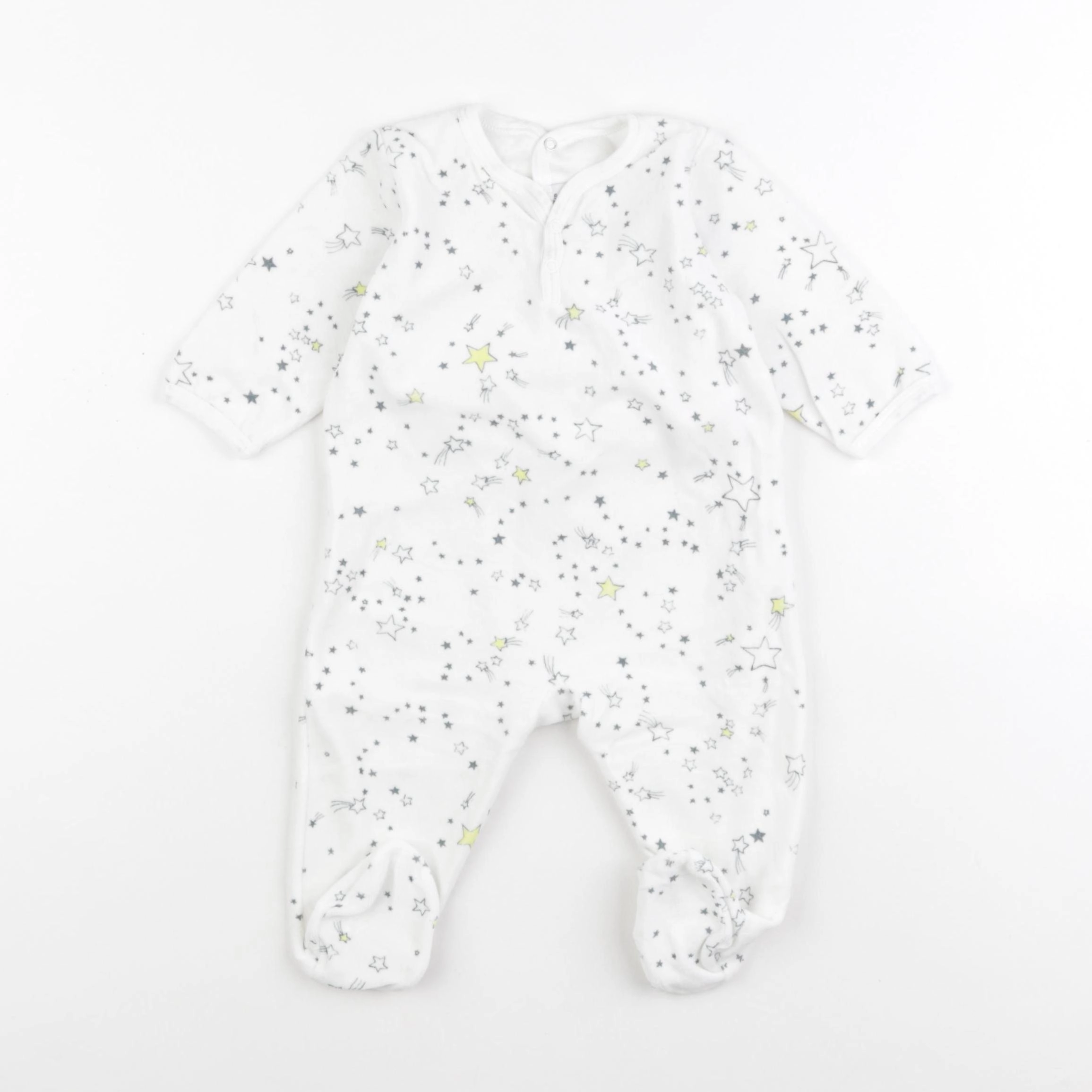 Petit Bateau - pyjama velours bleu - 6 mois