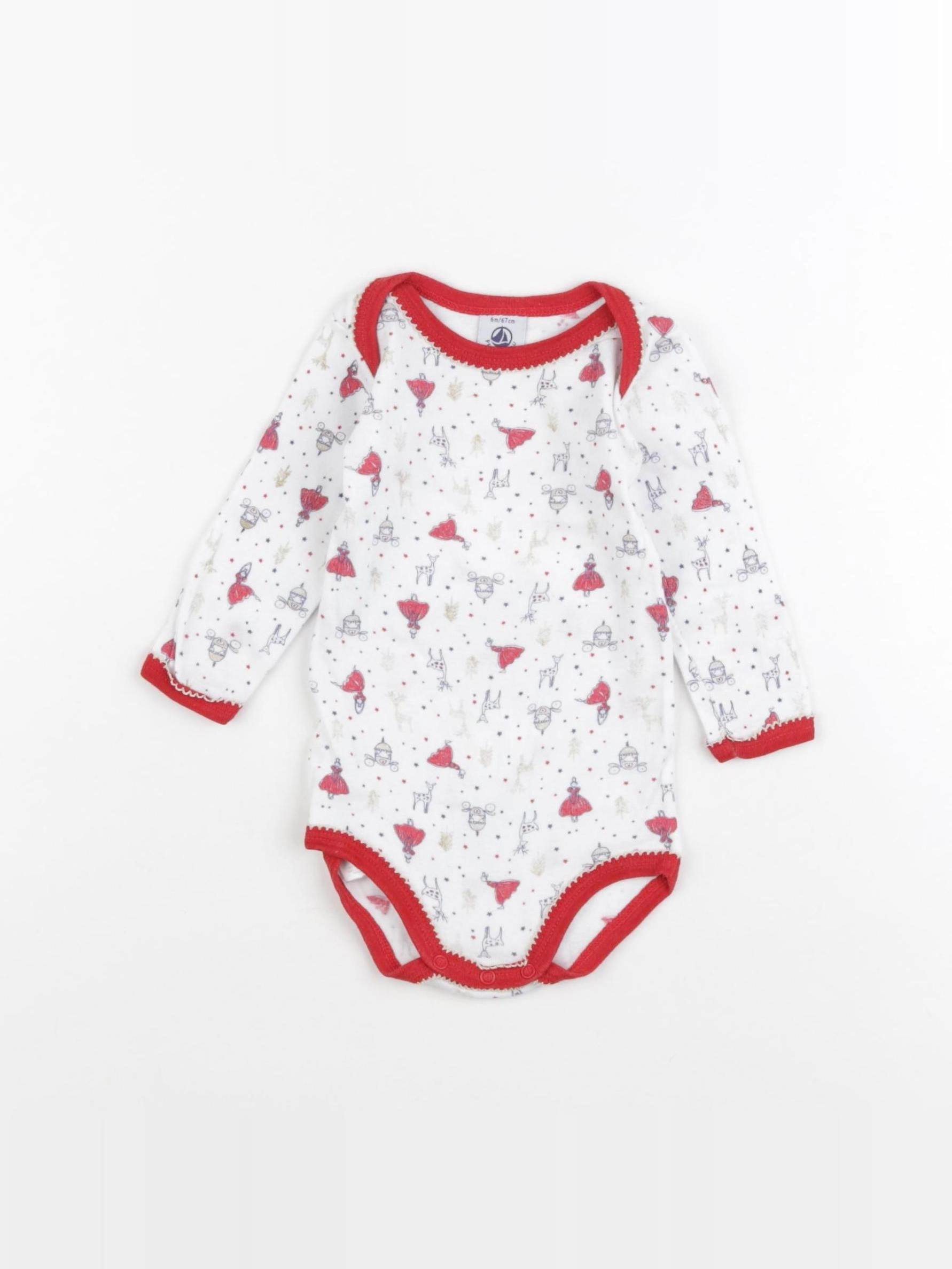 Petit Bateau - body rouge - 6 mois