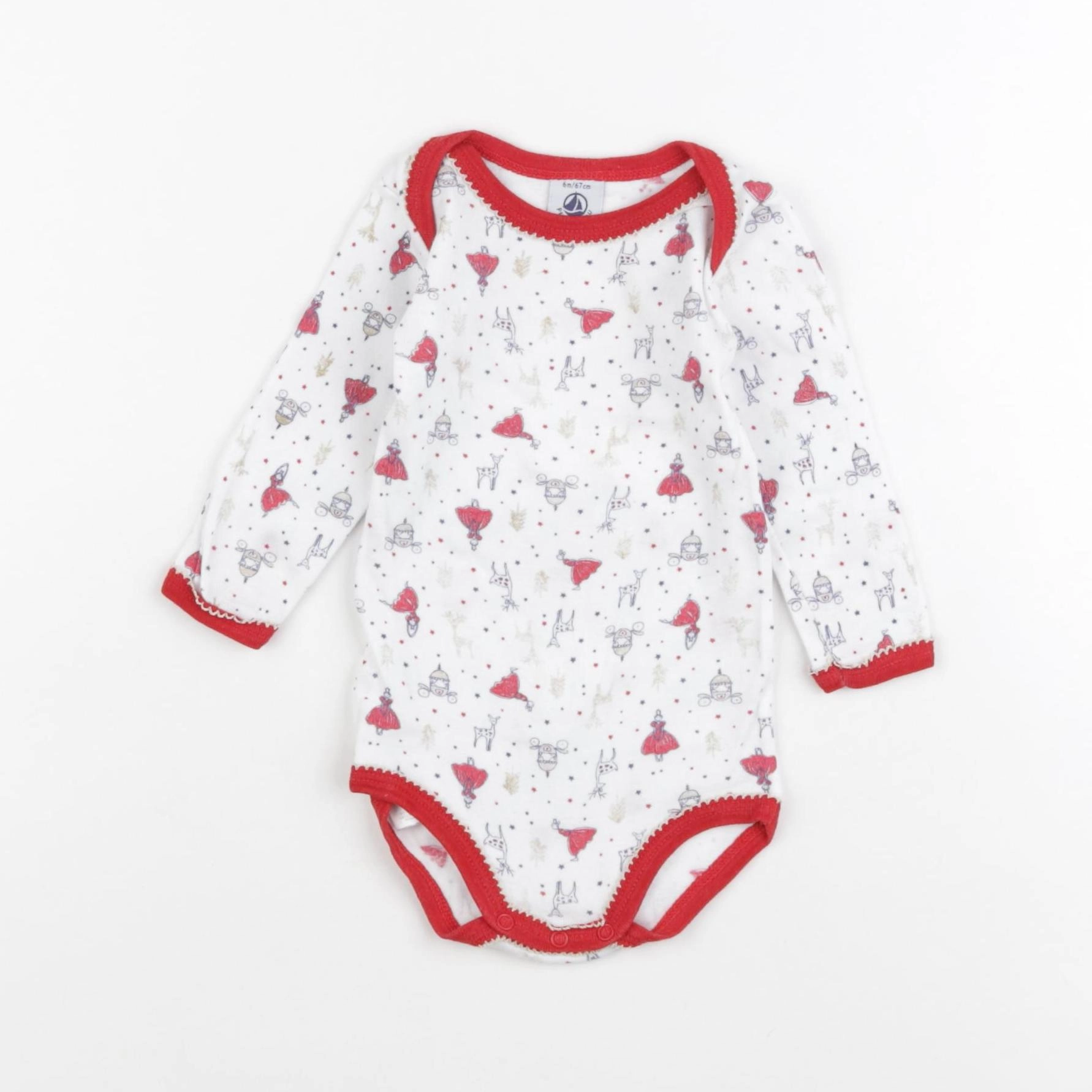 Petit Bateau - body rouge - 6 mois