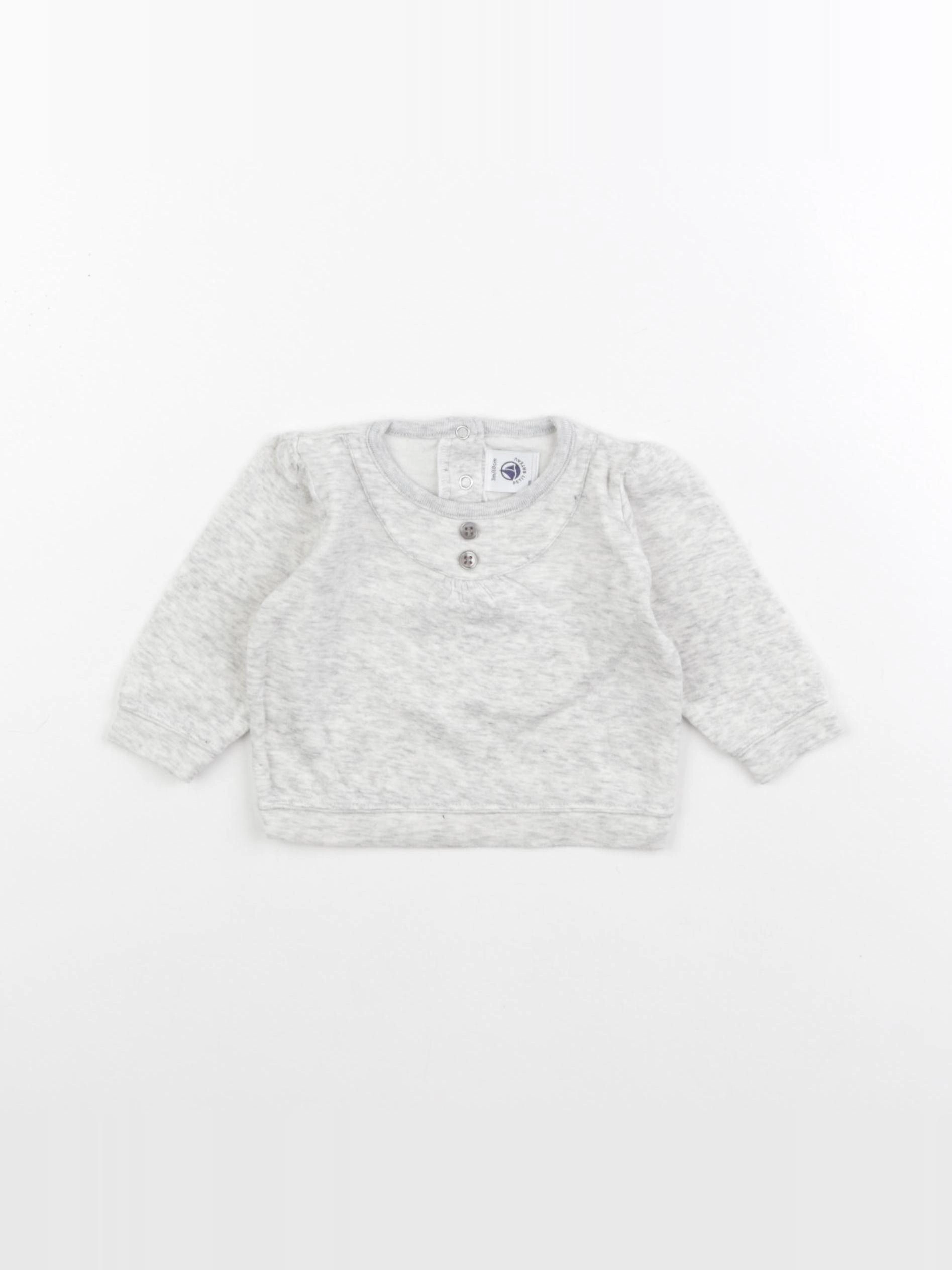 Petit Bateau - tee-shirt gris - 3 mois