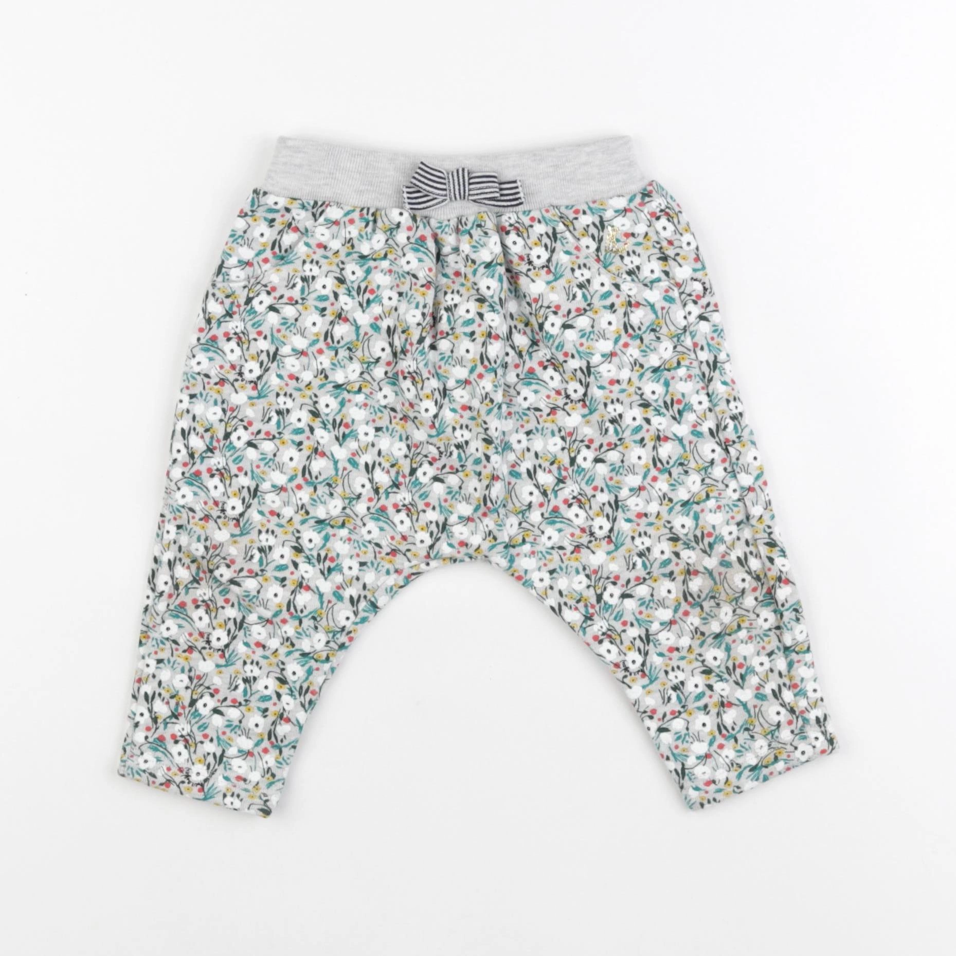 Petit Bateau - sarouel gris - 6 mois