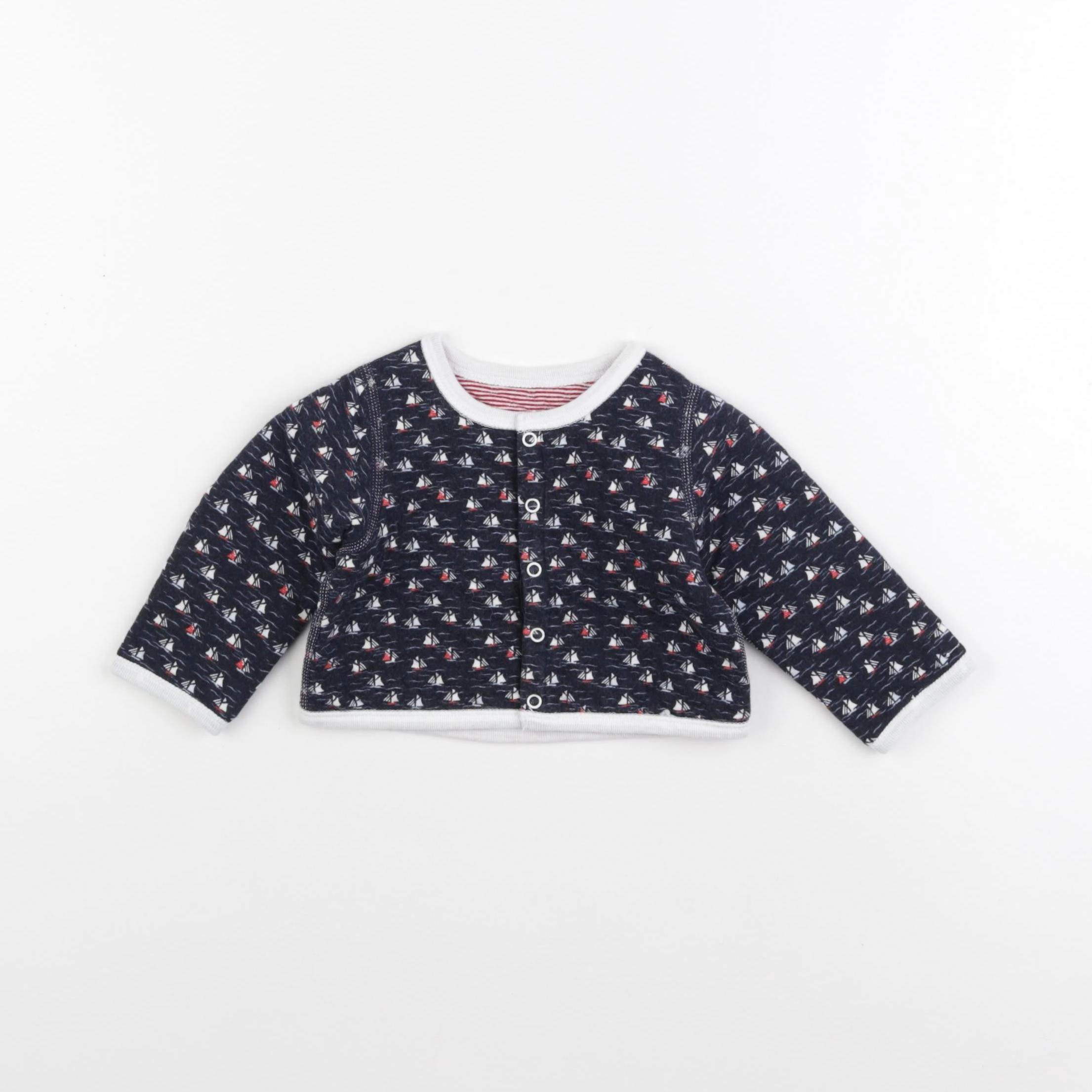 Petit Bateau - sweat bleu - 3 mois