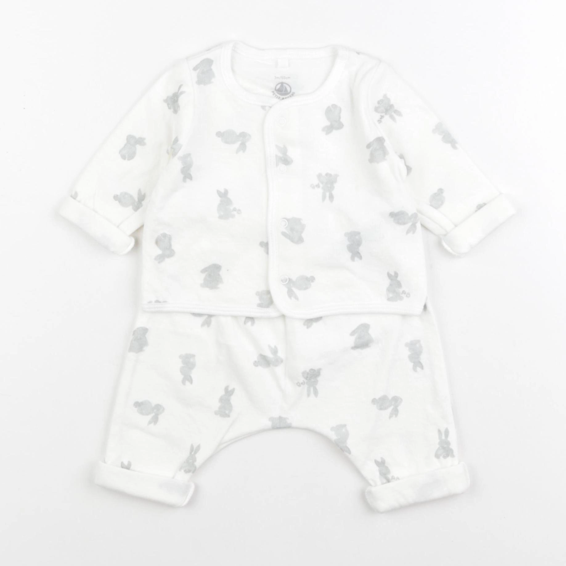 Petit Bateau - ensemble gris - 3 mois
