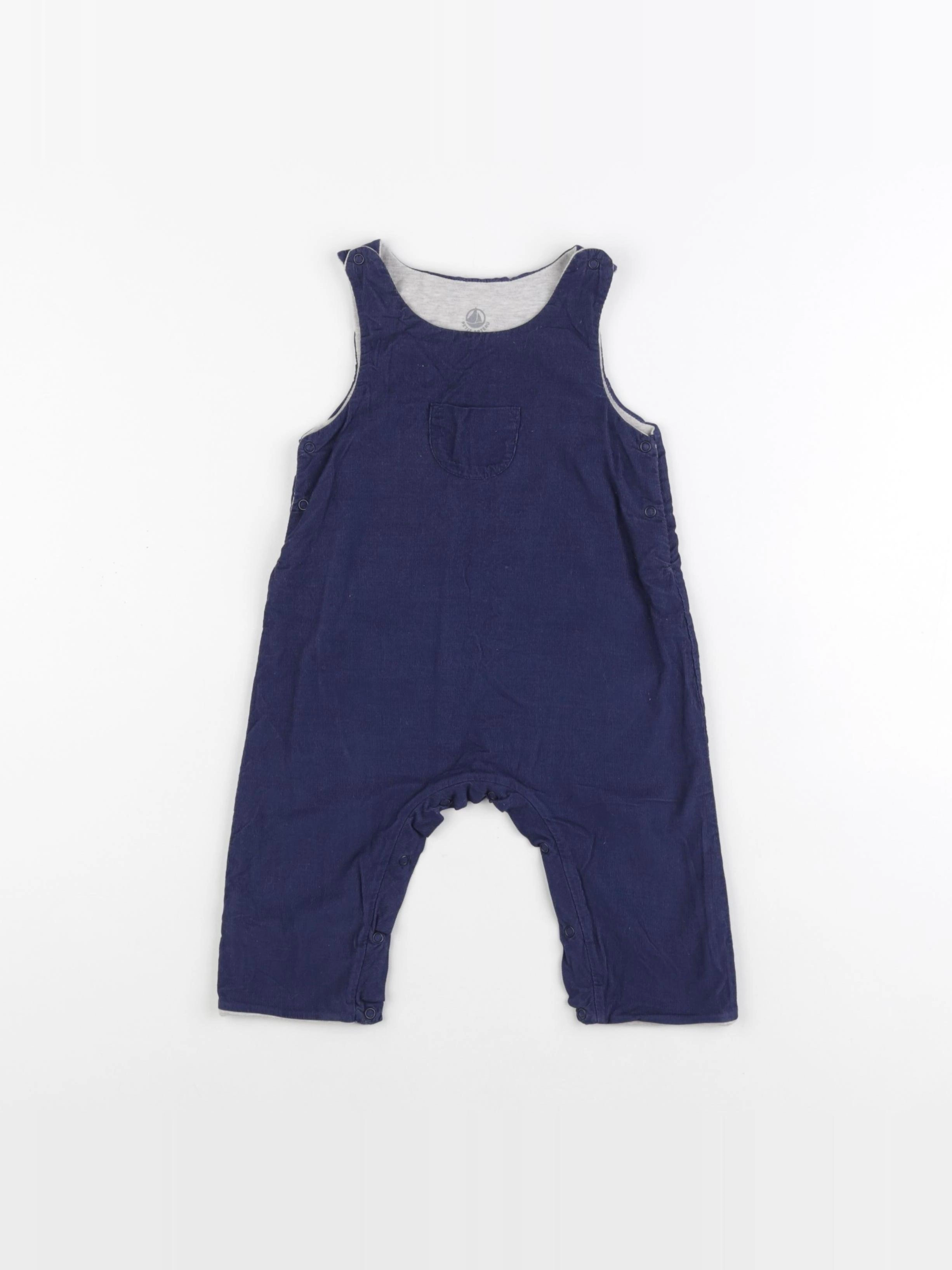 Petit Bateau - salopette doublé bleu - 6 mois