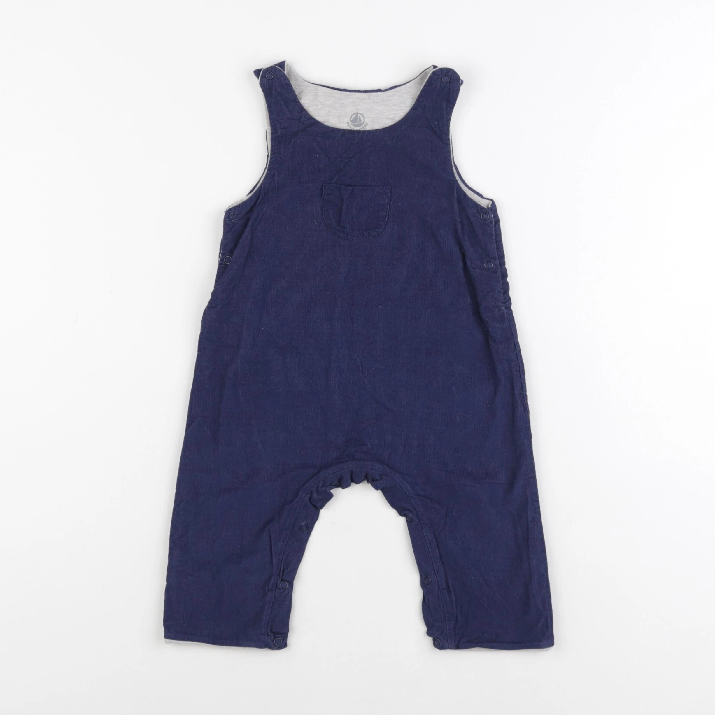 Petit Bateau - salopette doublé bleu - 6 mois