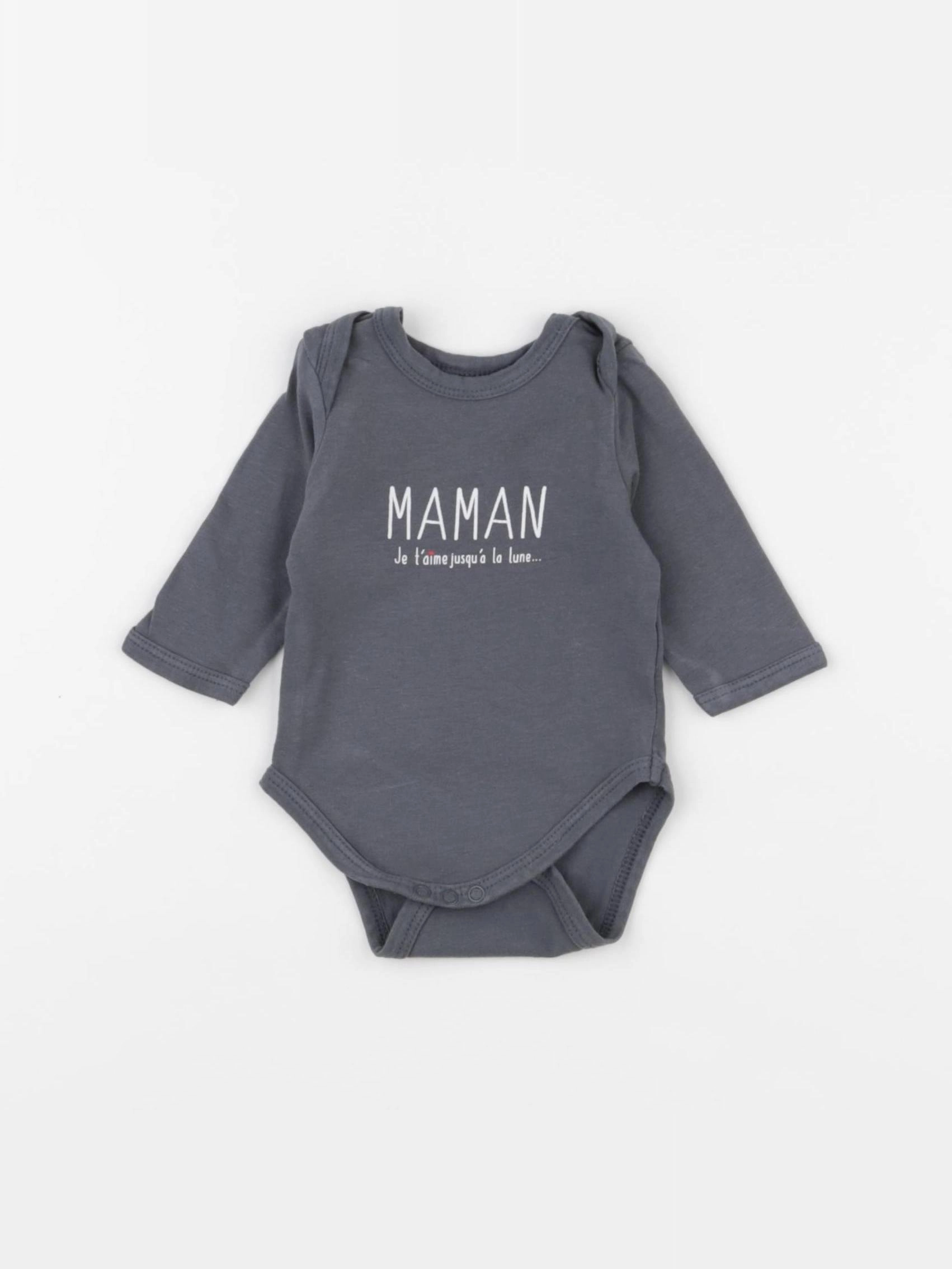 Vertbaudet - body gris - 1 mois