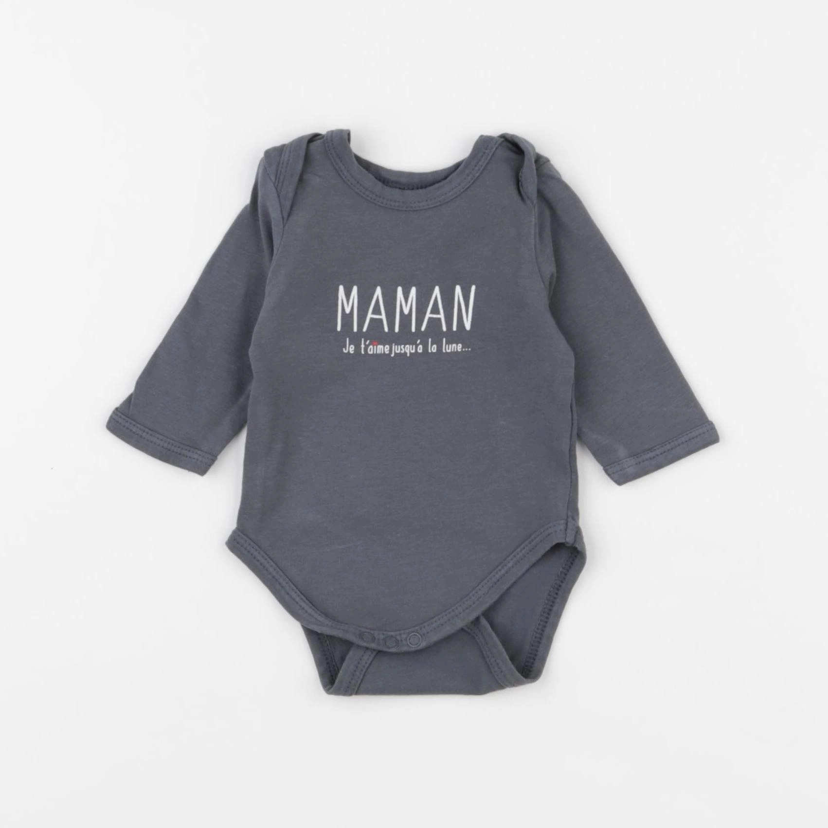 Vertbaudet - body gris - 1 mois
