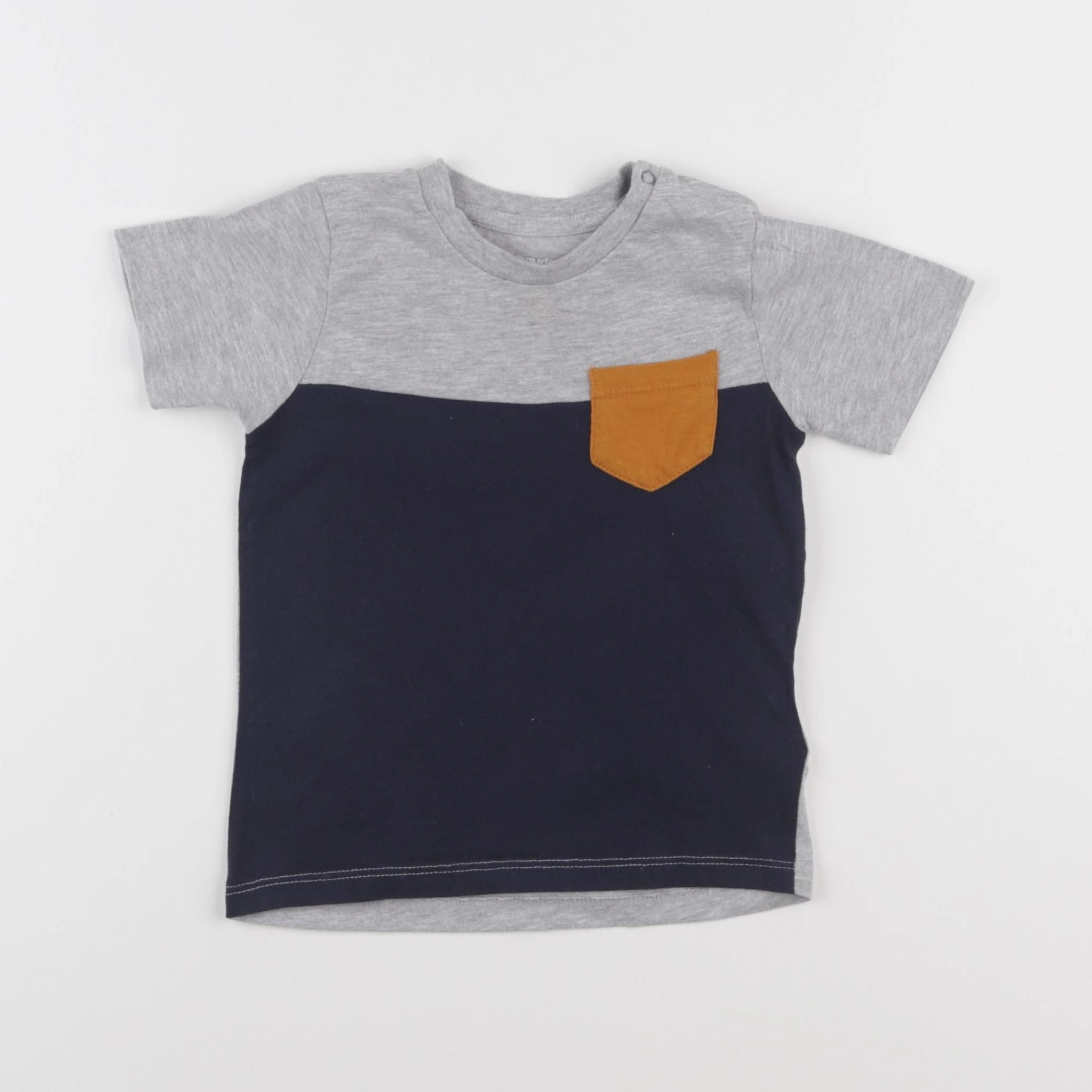 Vertbaudet - tee-shirt bleu, gris - 2 ans