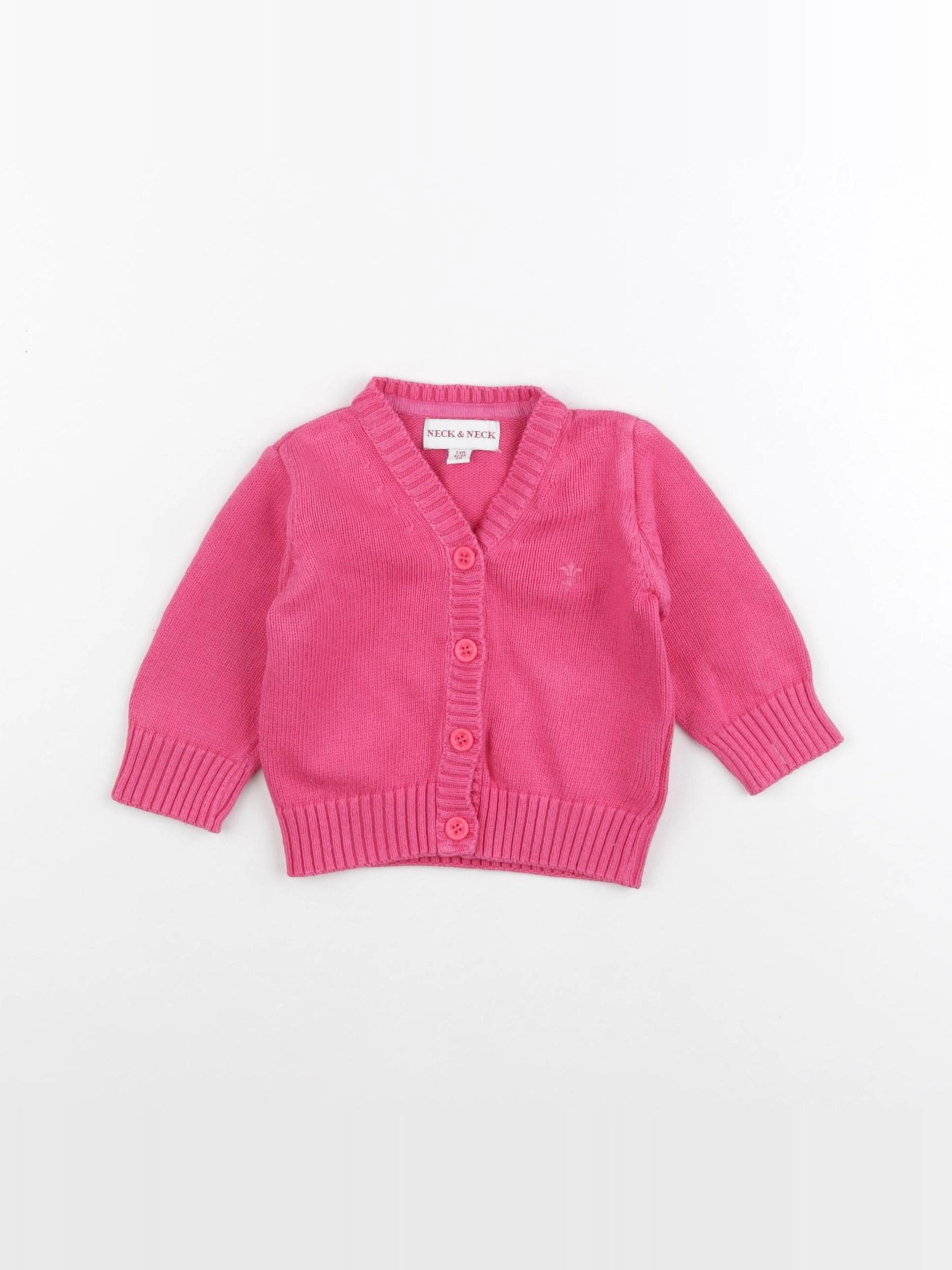 Neck & Neck - gilet rose - 6 mois