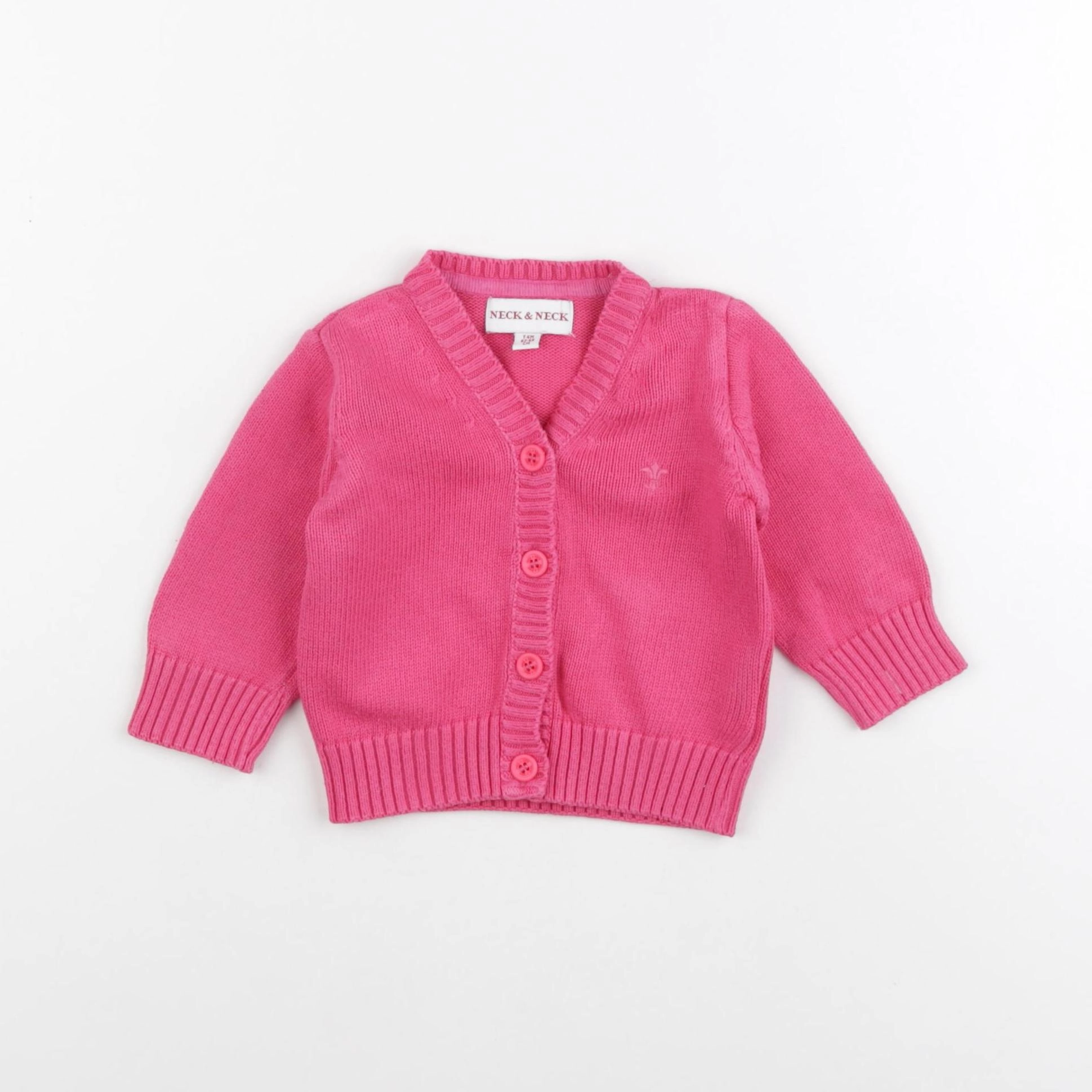 Neck & Neck - gilet rose - 6 mois