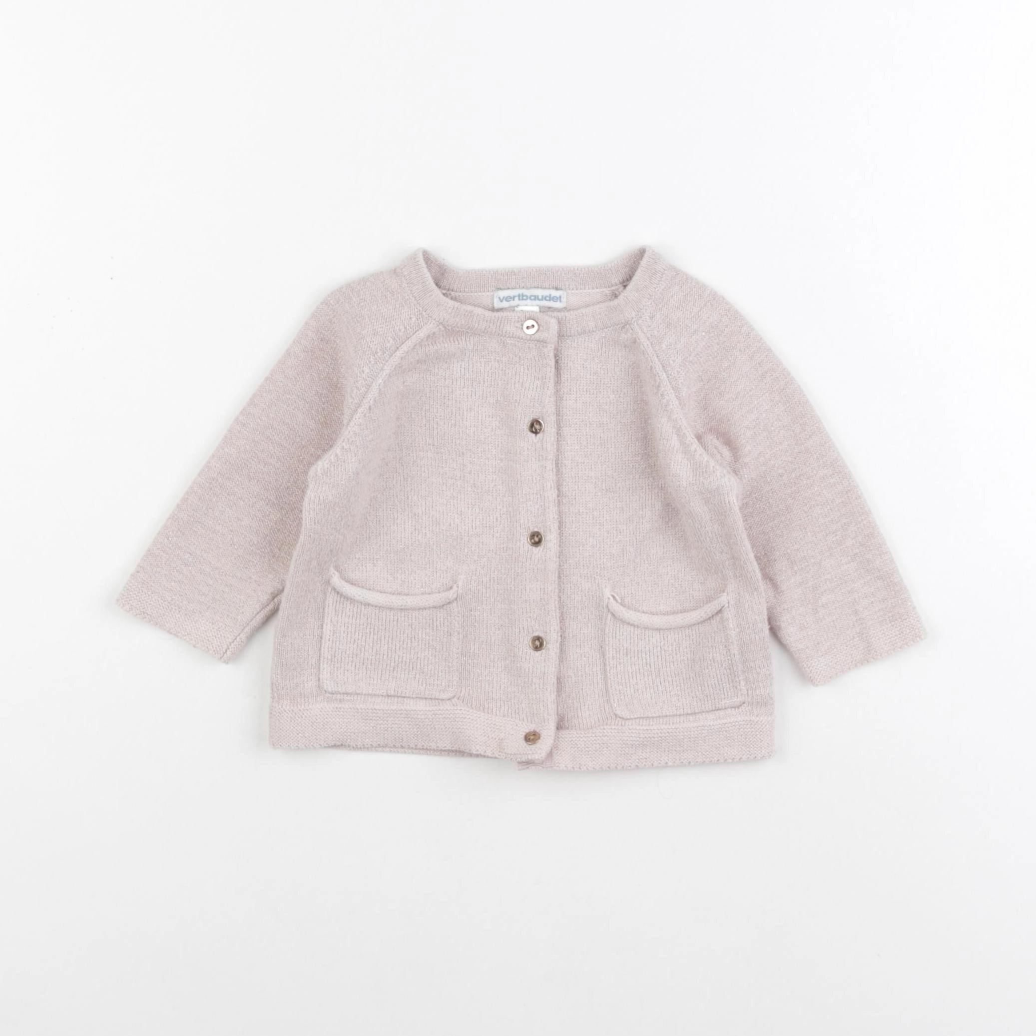 Vertbaudet - gilet rose - 9 mois