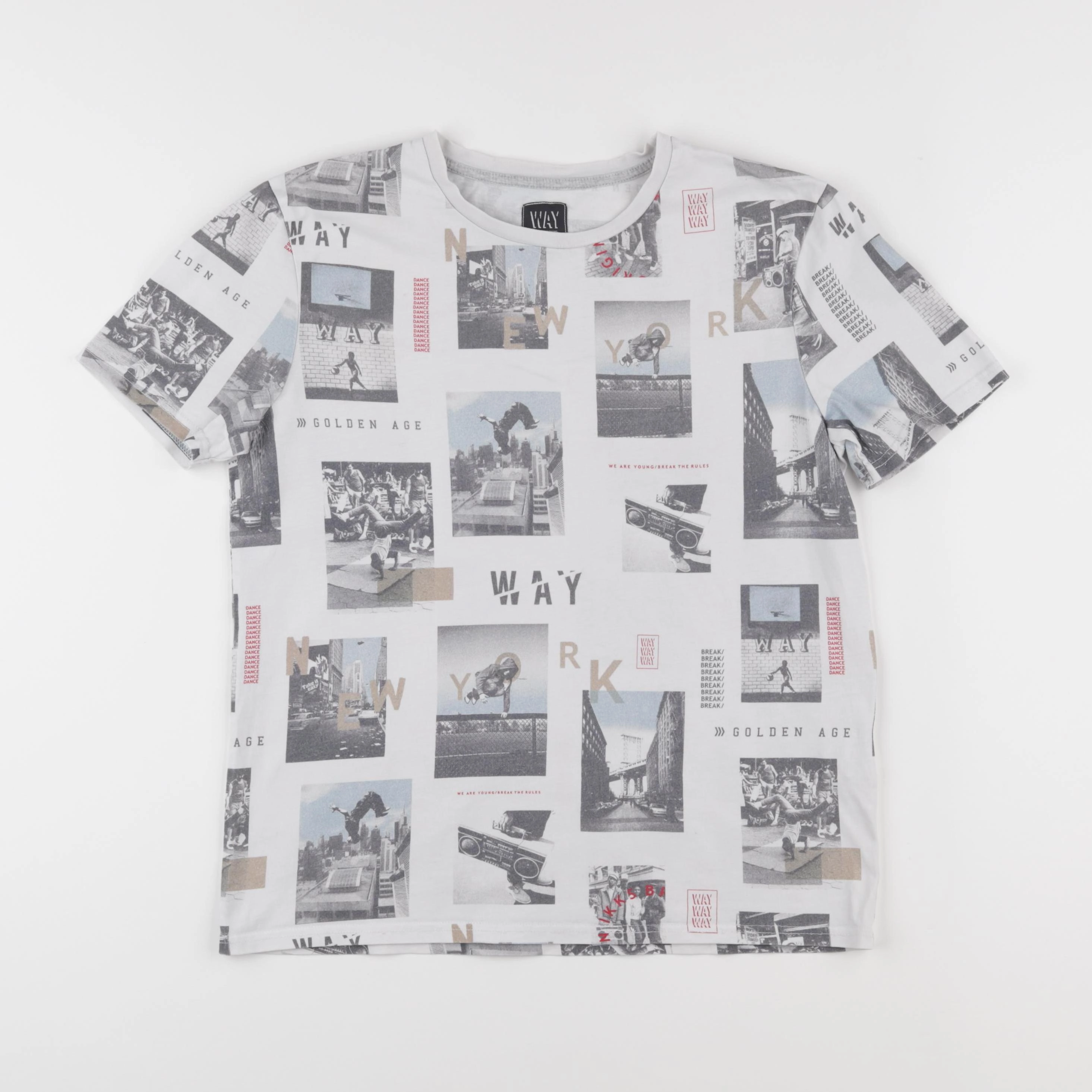 IKKS - tee-shirt blanc, gris - 14 ans