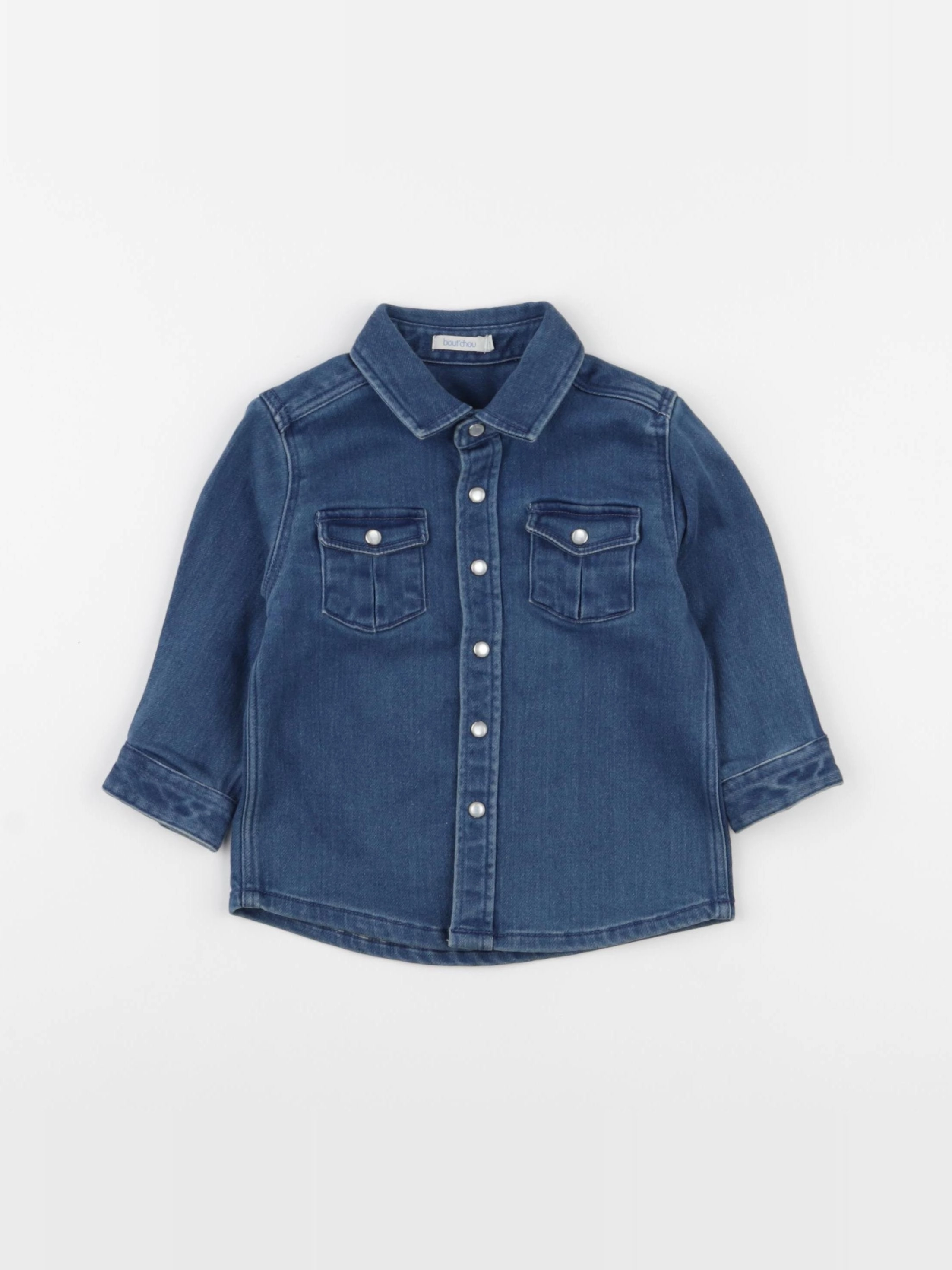 Boutchou - chemise bleu - 12 mois