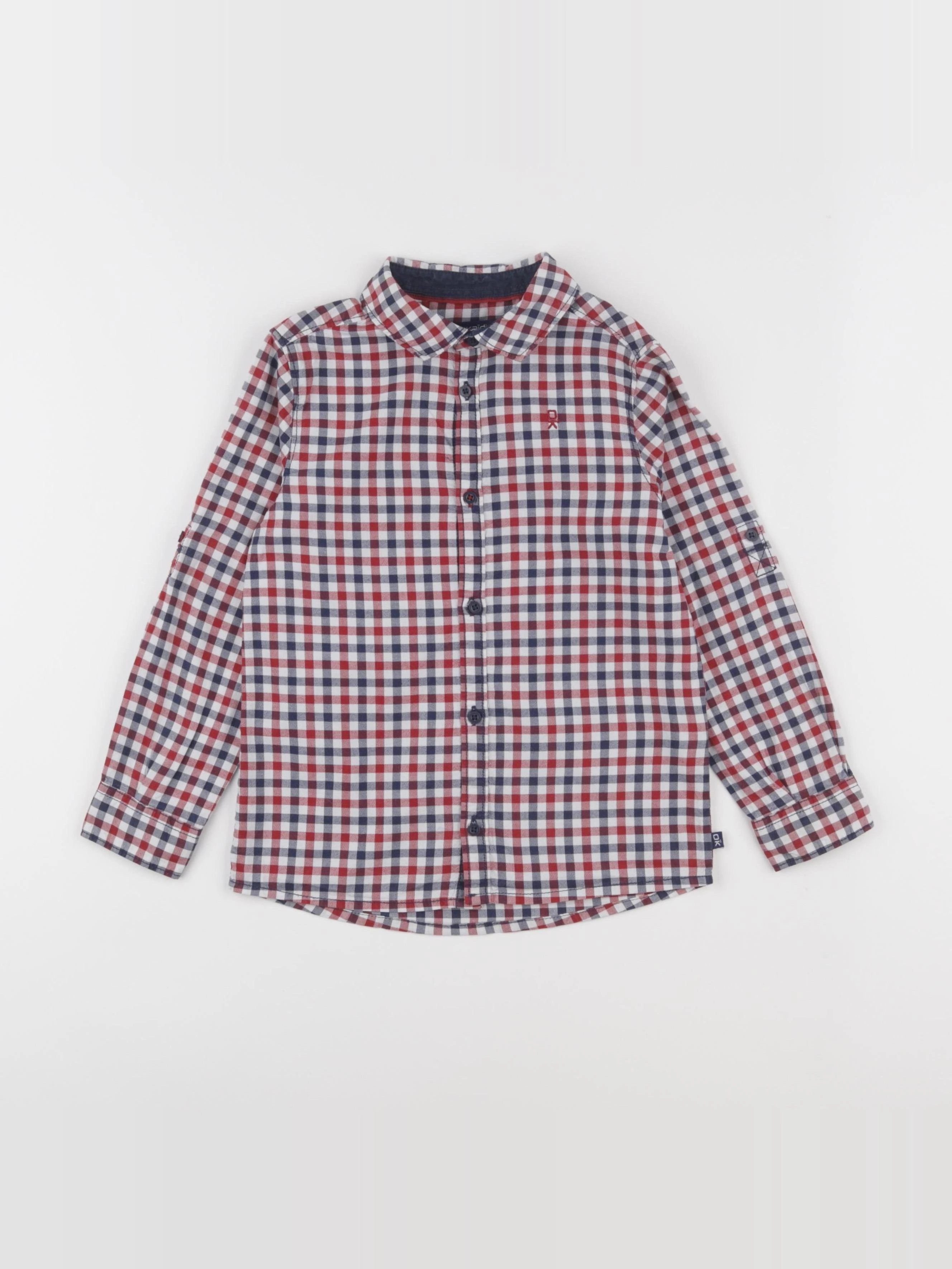 Okaidi - chemise bleu, rouge - 5 ans