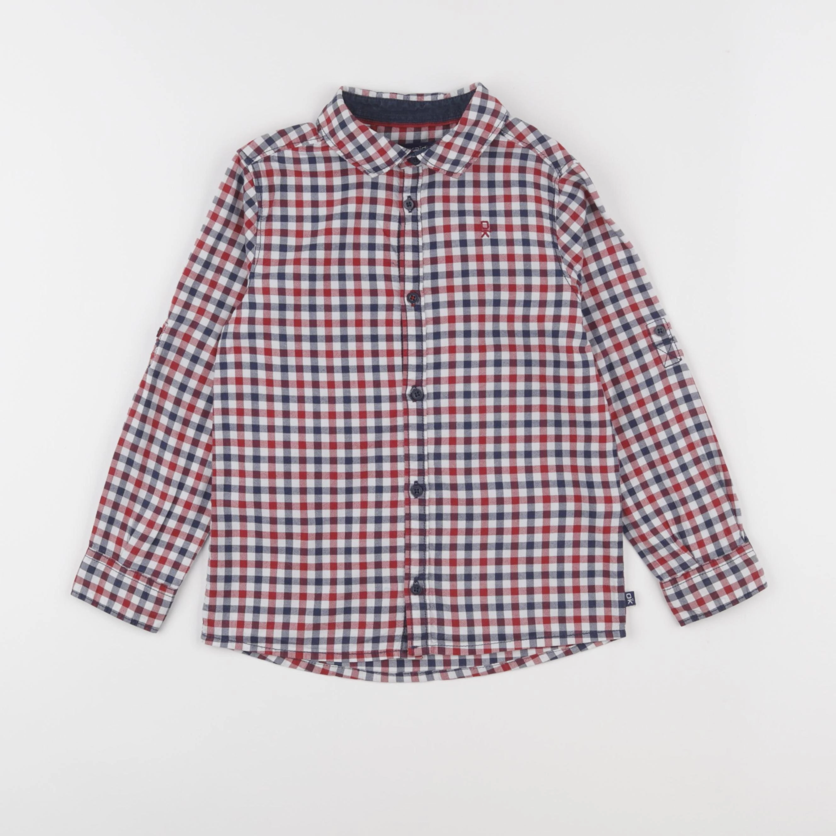 Okaidi - chemise bleu, rouge - 5 ans