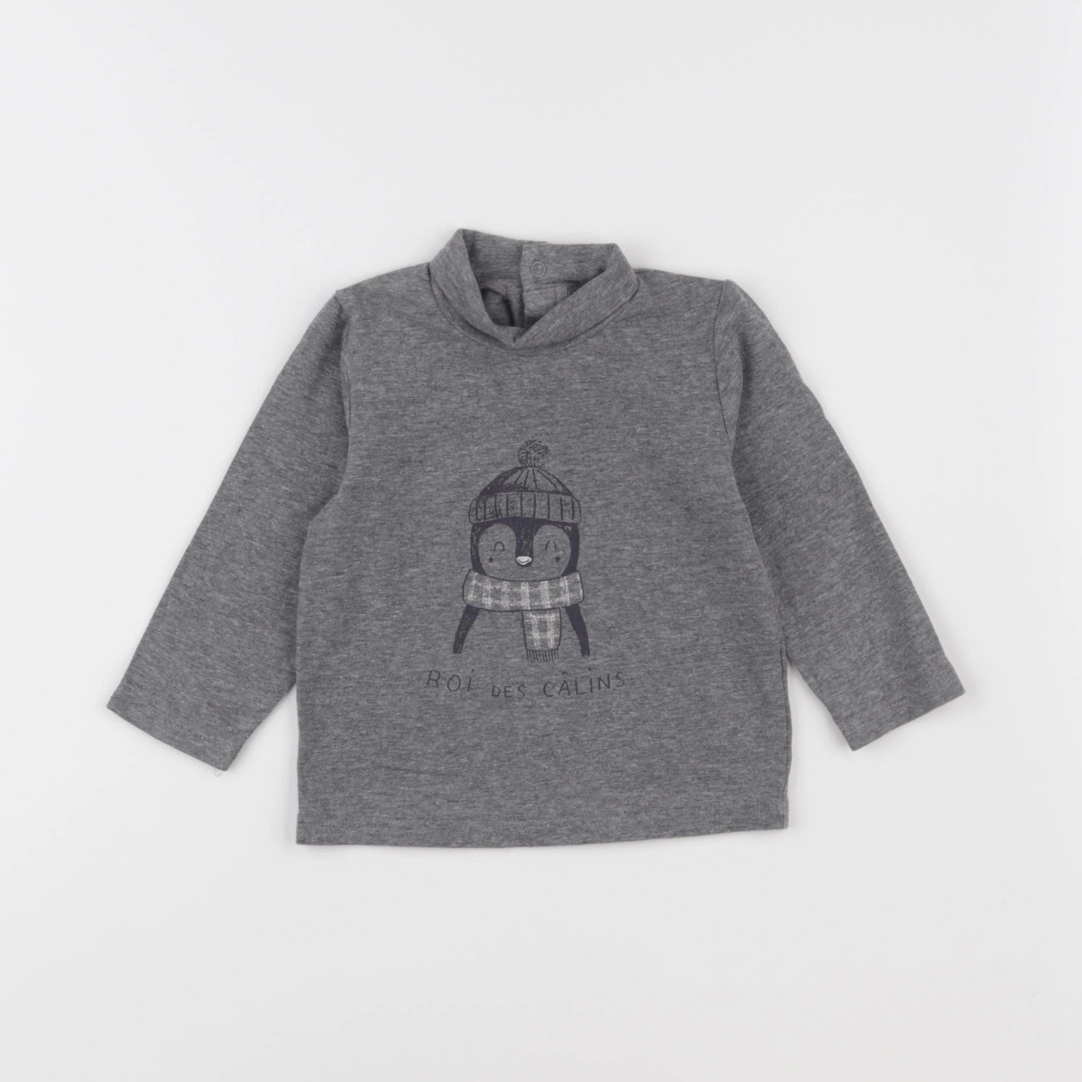 Vertbaudet - sous-pull gris - 9 mois