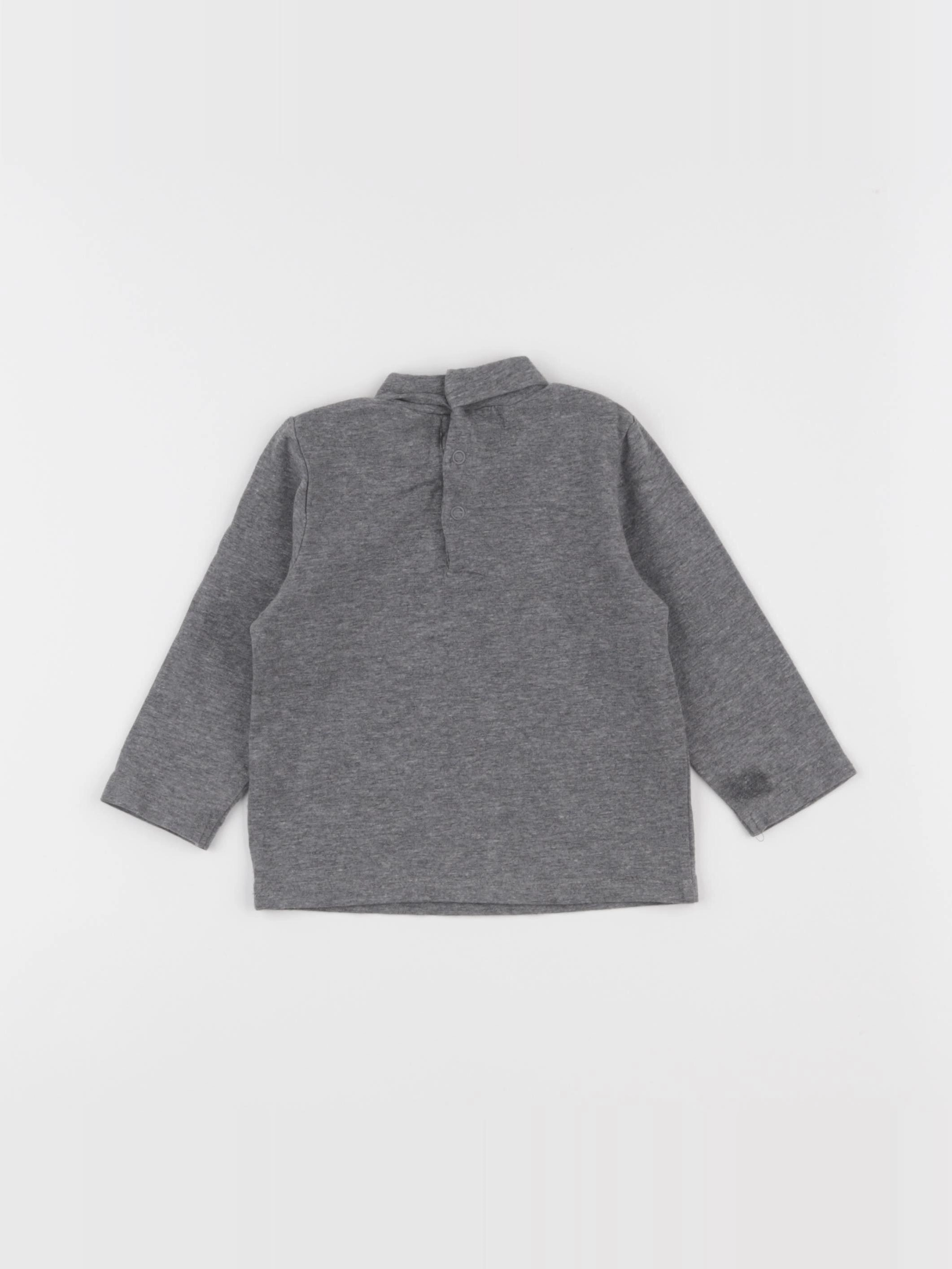 Vertbaudet - sous-pull gris - 9 mois