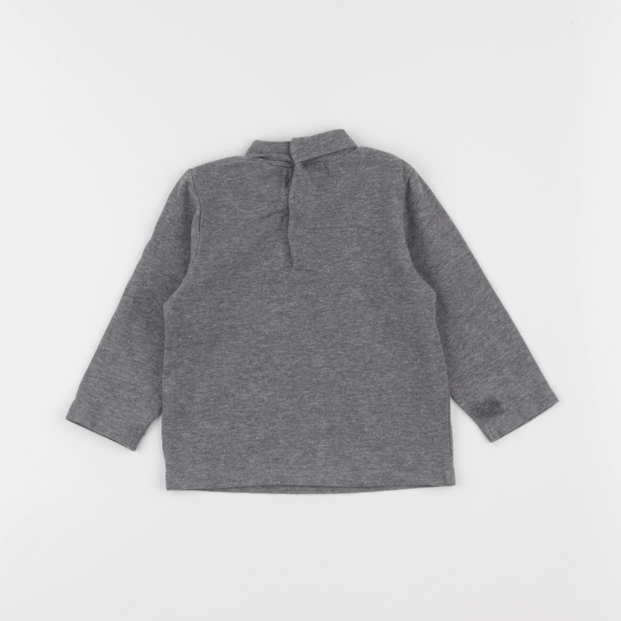 Vertbaudet - sous-pull gris - 9 mois