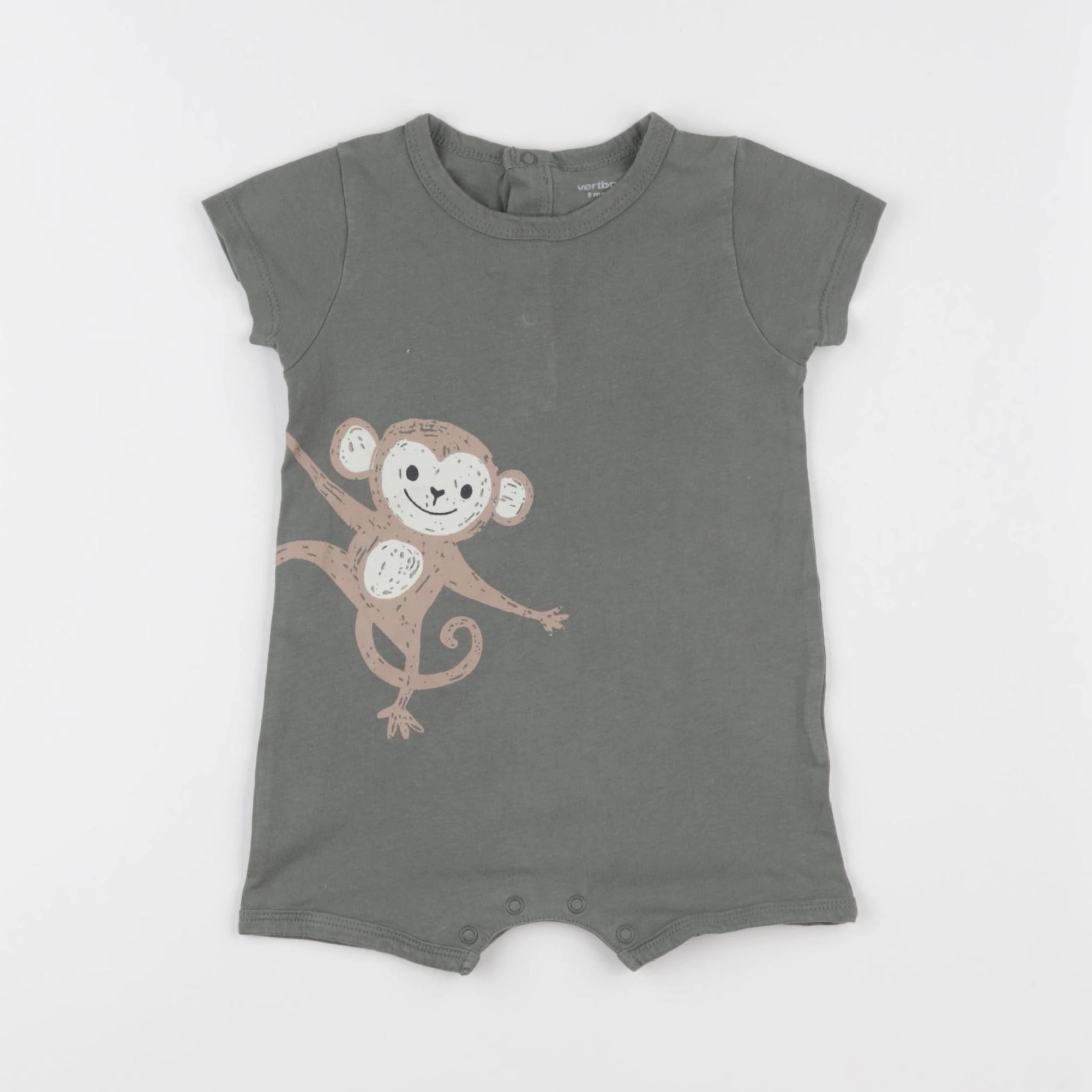 Vertbaudet - pyjama coton vert - 9 mois