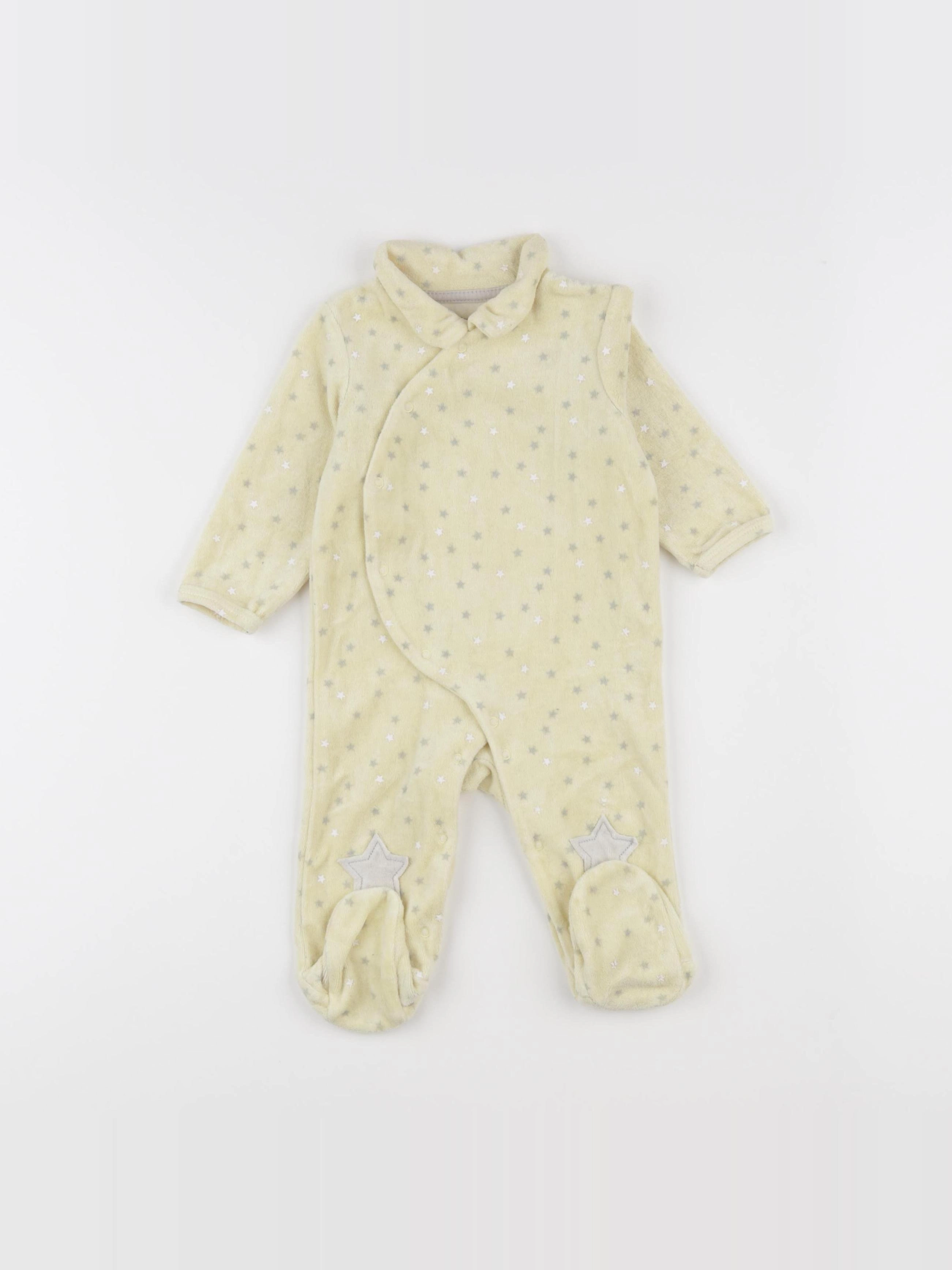 Vertbaudet - pyjama velours jaune - 6 mois