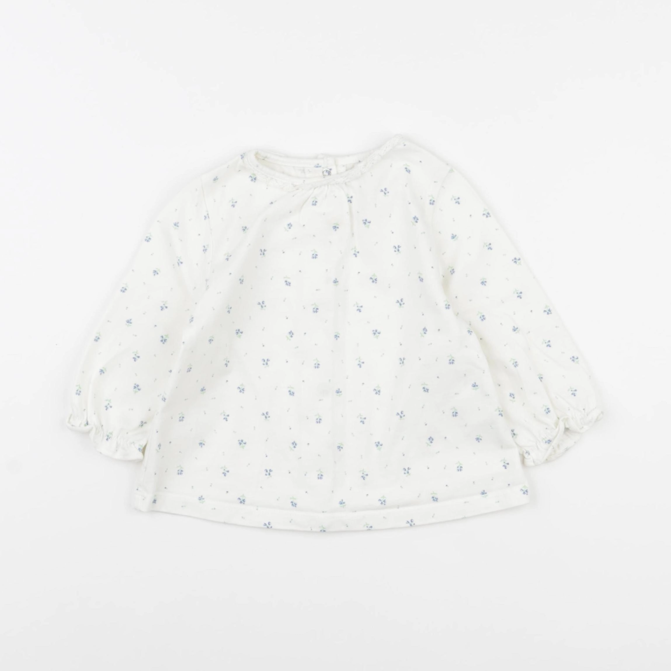 Cyrillus - tee-shirt blanc, bleu - 24 mois