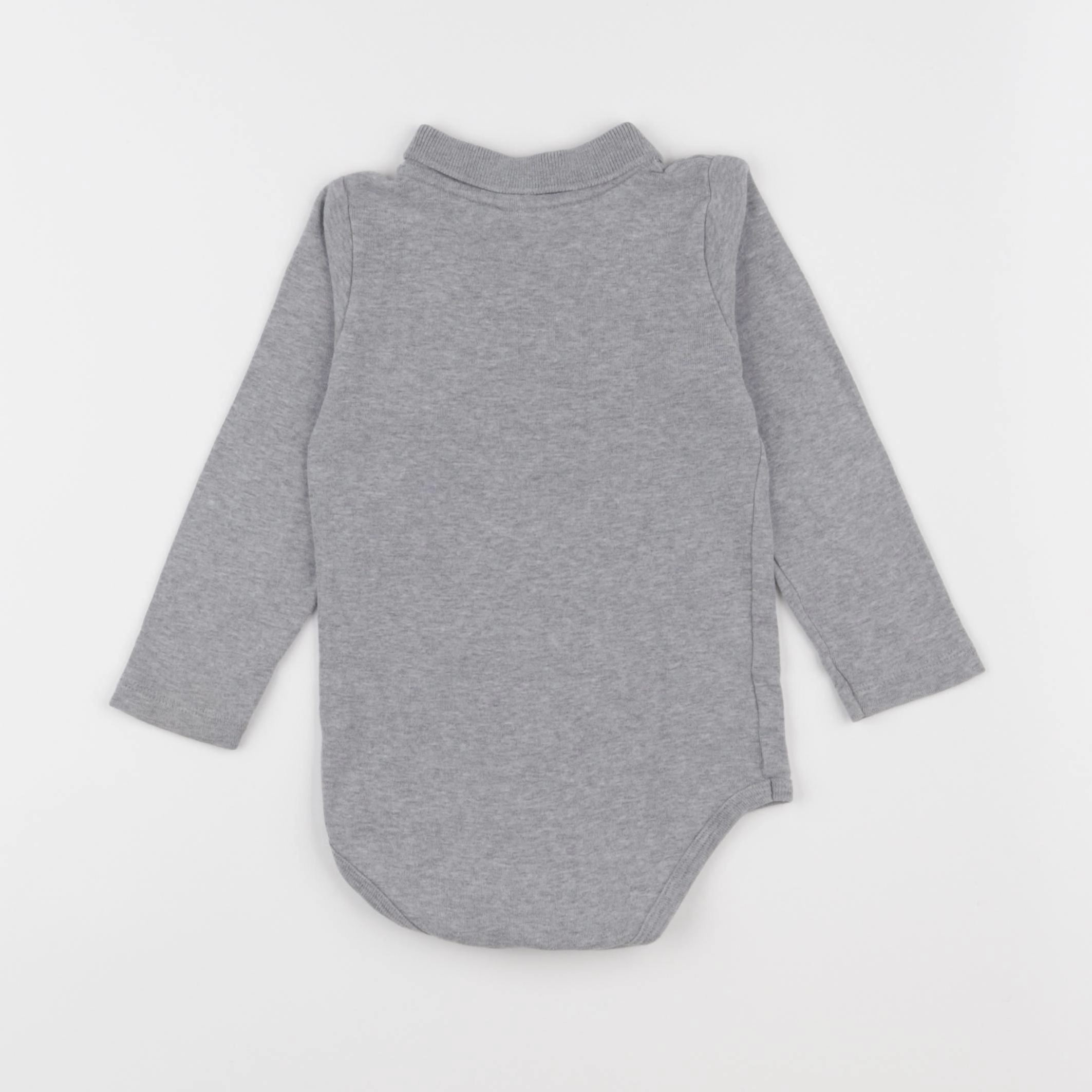 Petit Bateau - body à col gris - 2 ans