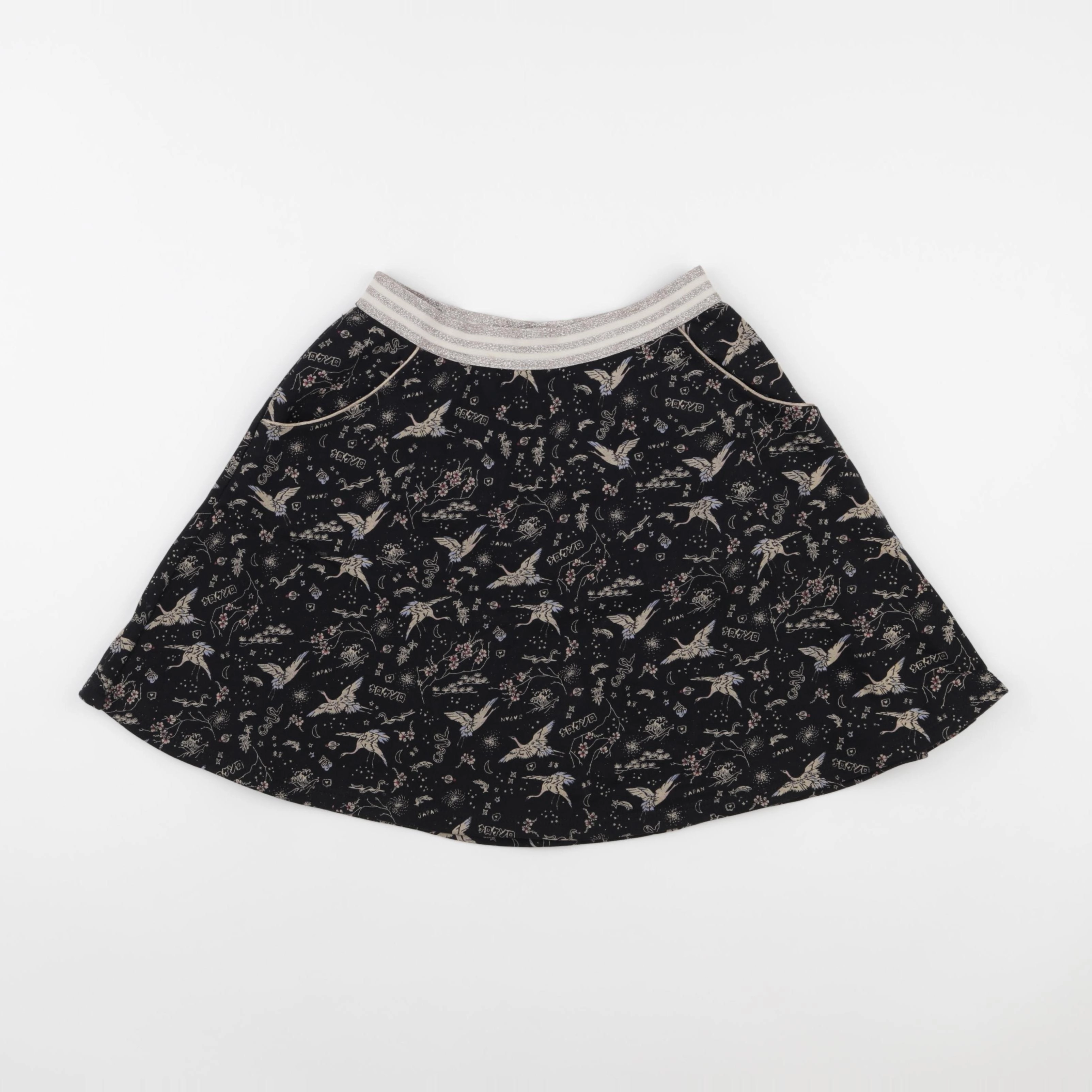 IKKS - jupe beige, noir - 10 ans