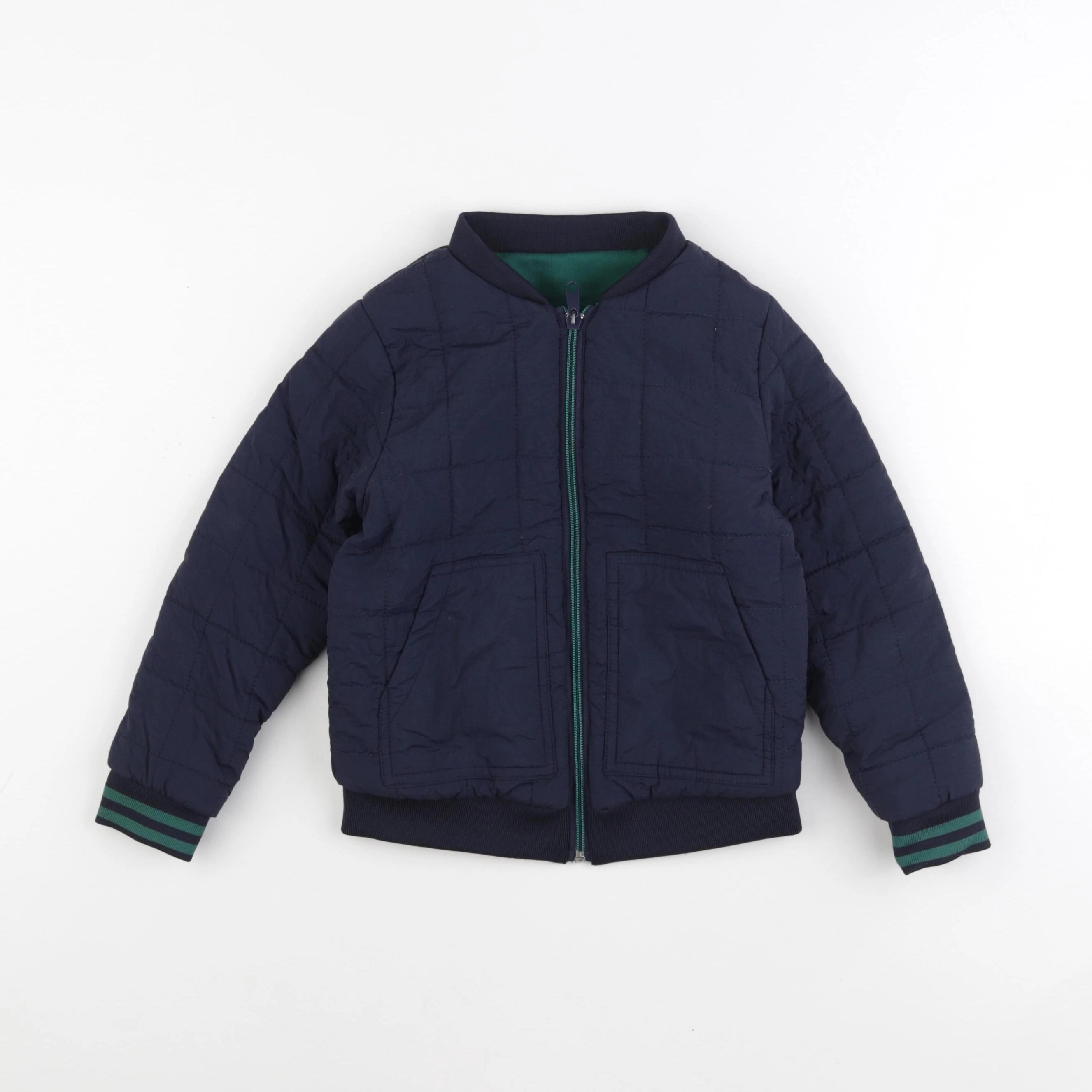 Little Cigogne - veste réversible bleu, vert - 6 ans